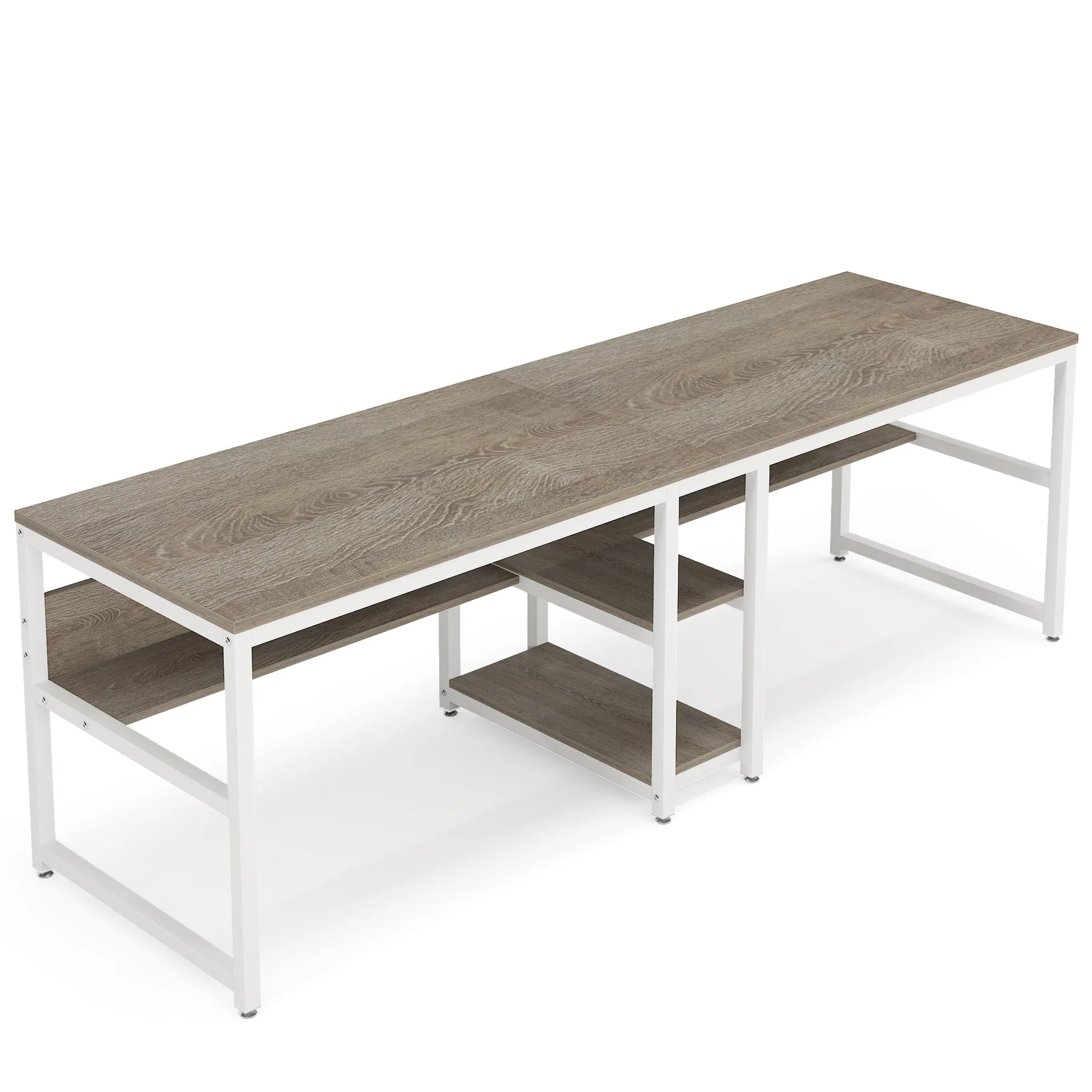 78.7" Two Person Desk, Double Computer Desk with Bookshelf - Image 13