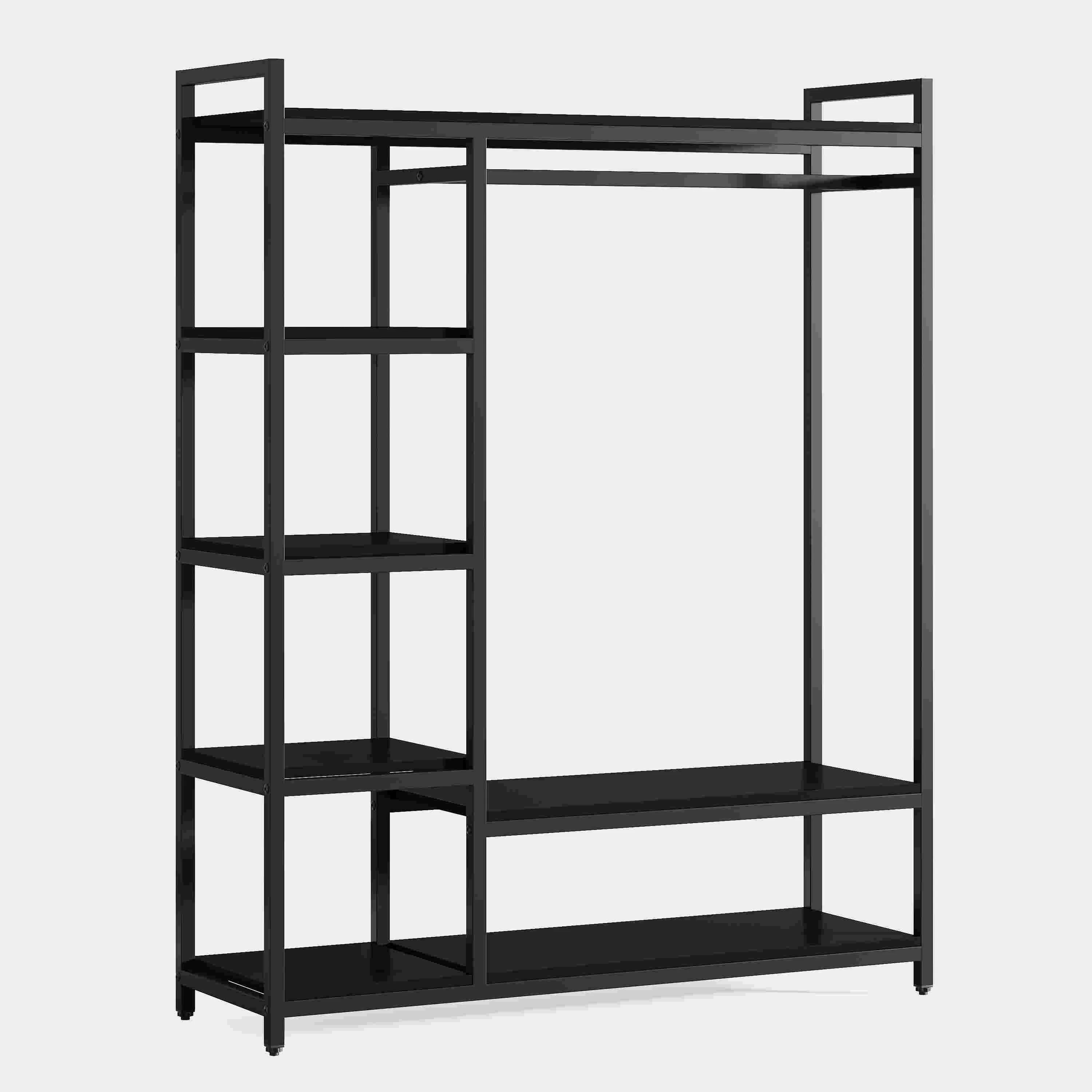 Freestanding Closet Organizer with 6 Shelves and Hanging Bar - Image 9