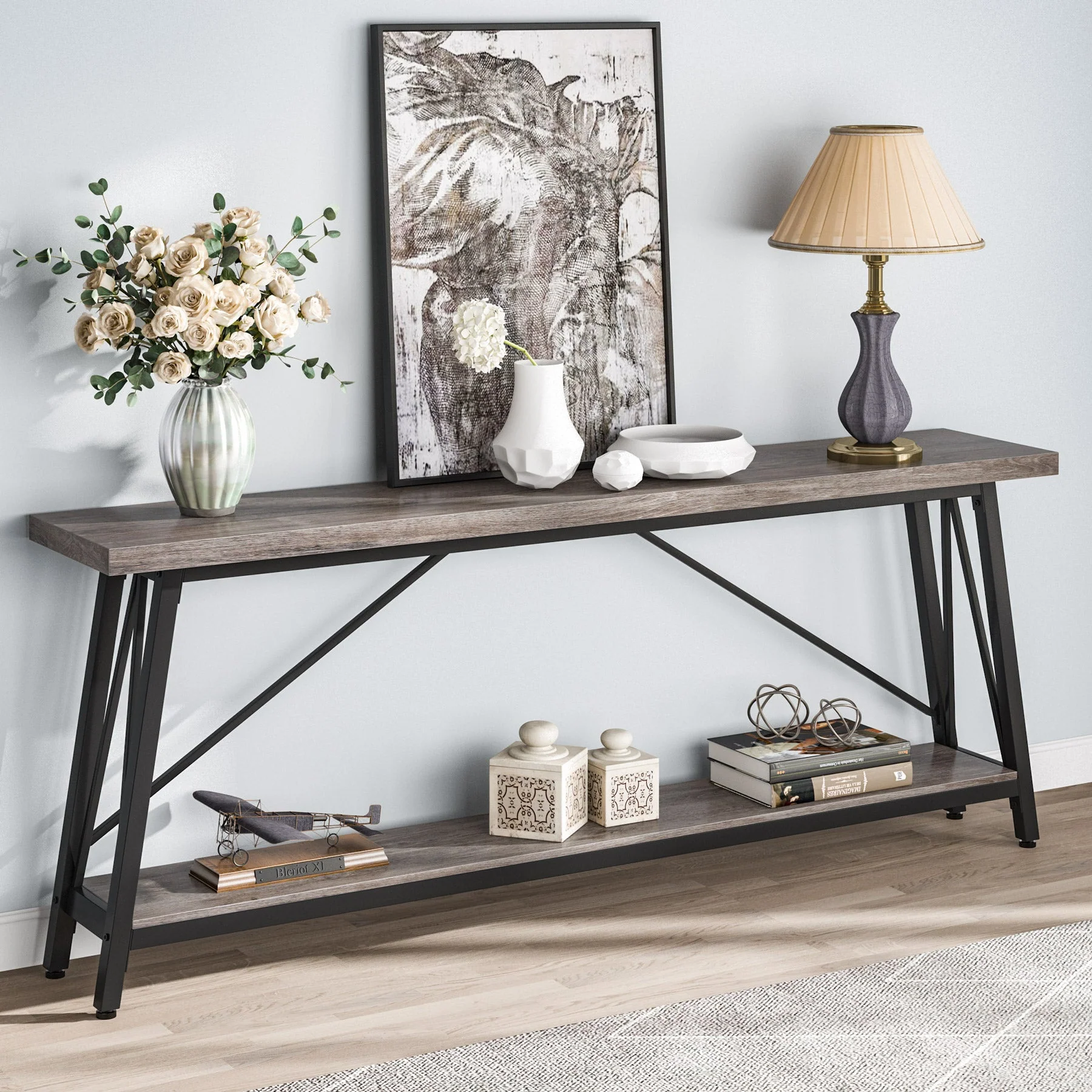 70.9" Console Table, Extra Long Sofa Table Behind Couch - Image 12