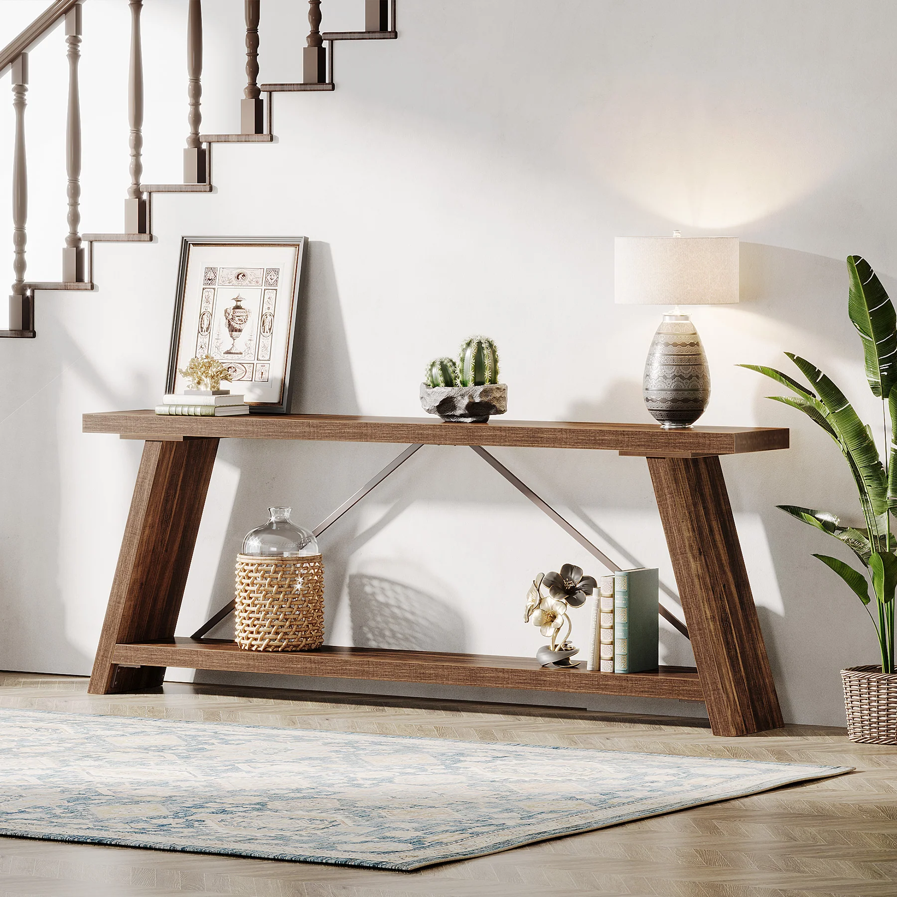 70.9" Console Table, Extra Long Sofa Table Behind Couch - Image 5