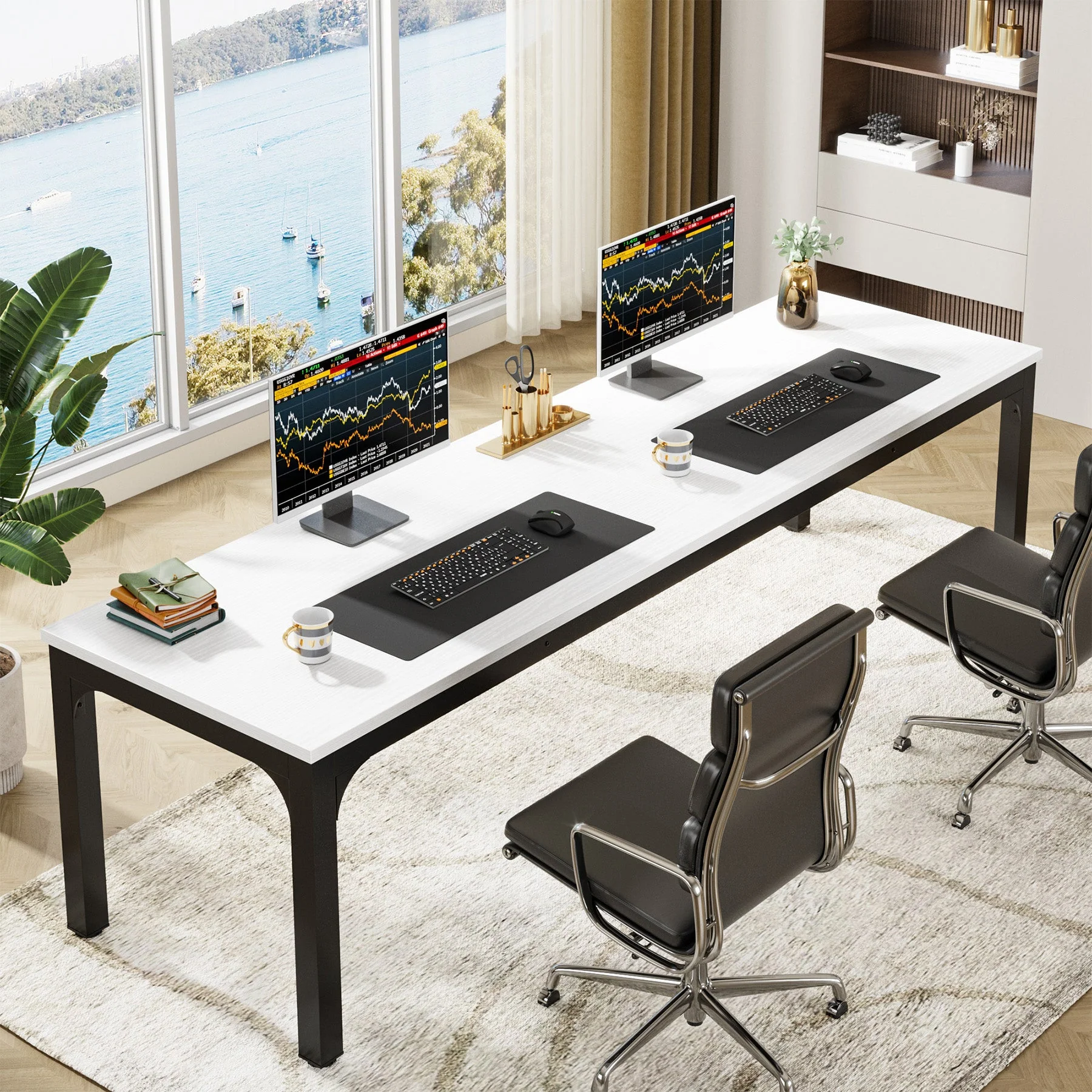 Rectangle Executive Desk, 78.7" Computer Desk 6FT Conference Table - Image 22