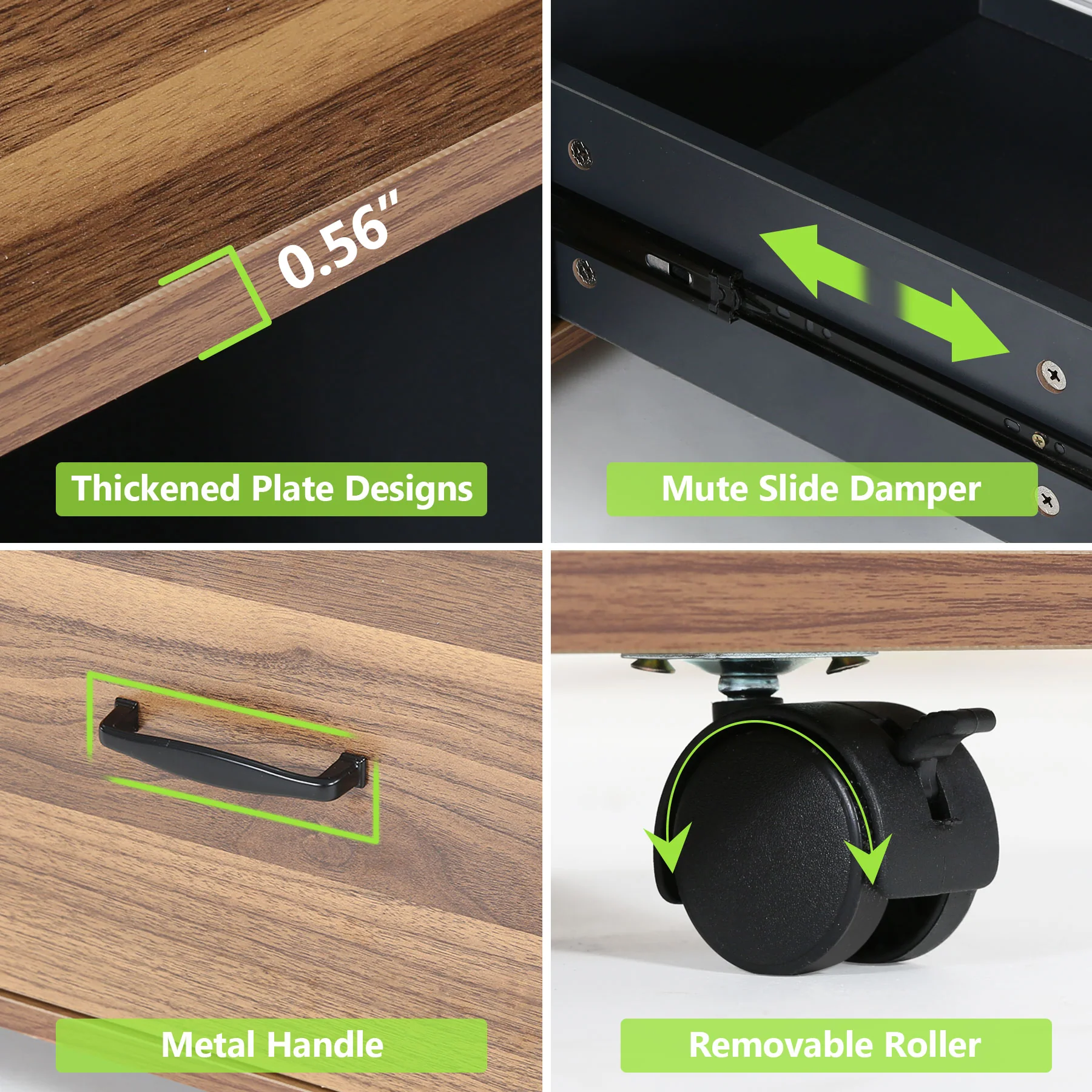 43" File Cabinet, Mobile Filing Storage Cabinet for Letter Size - Image 7