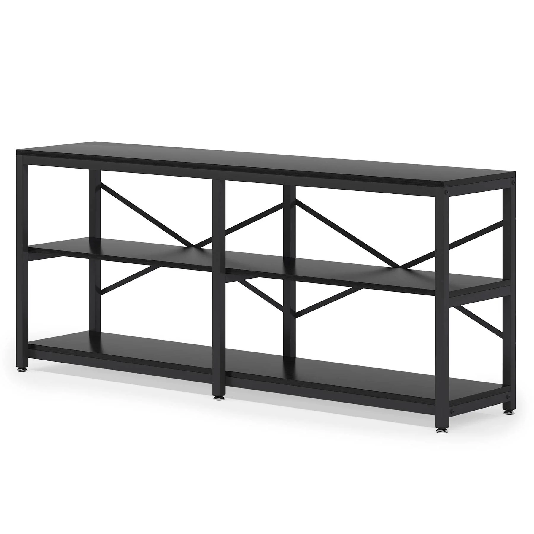 3-Tier Console Table, 70.9" Long Foyer Sofa Table with Storage Shelves - Image 8