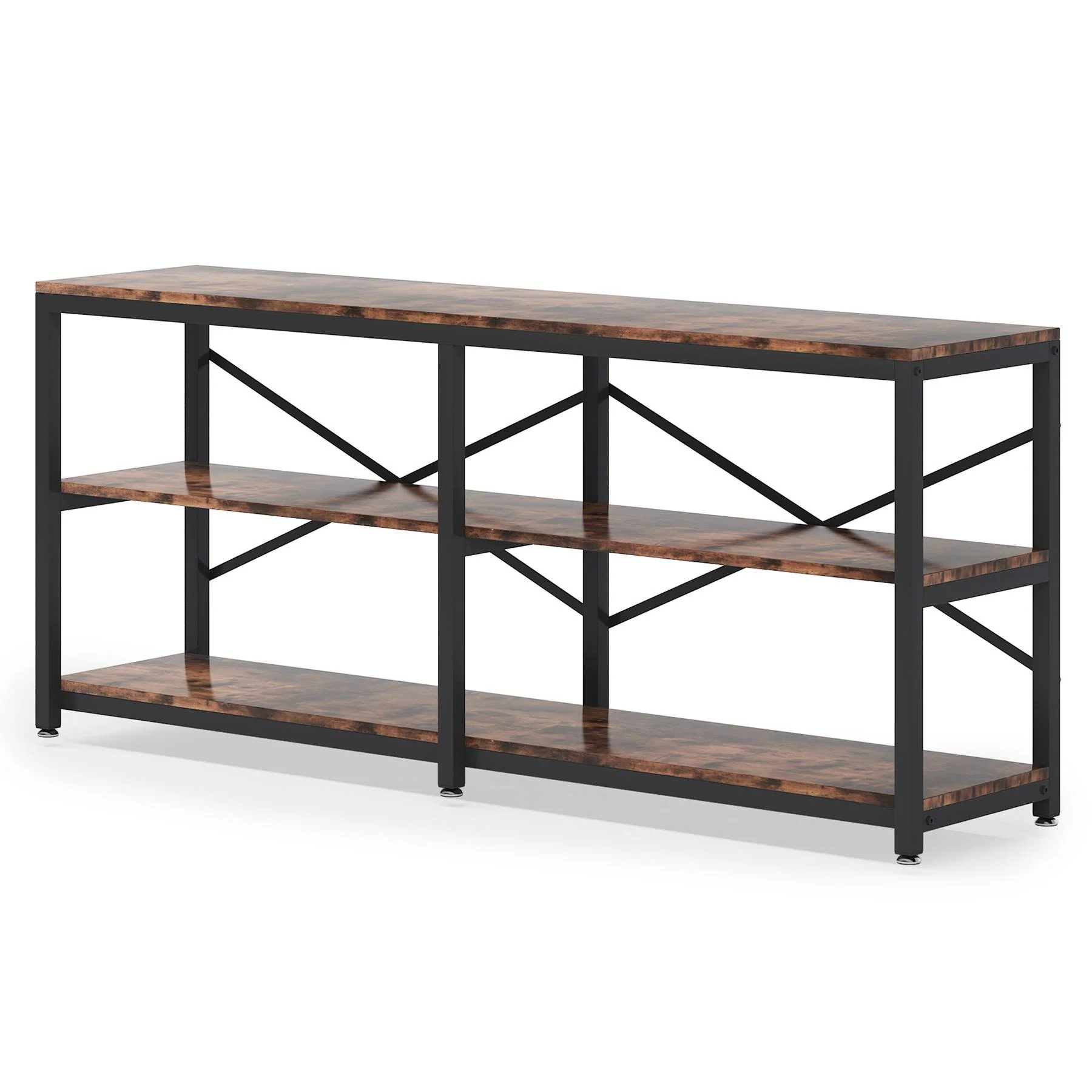 3-Tier Console Table, 70.9" Long Foyer Sofa Table with Storage Shelves - Image 9