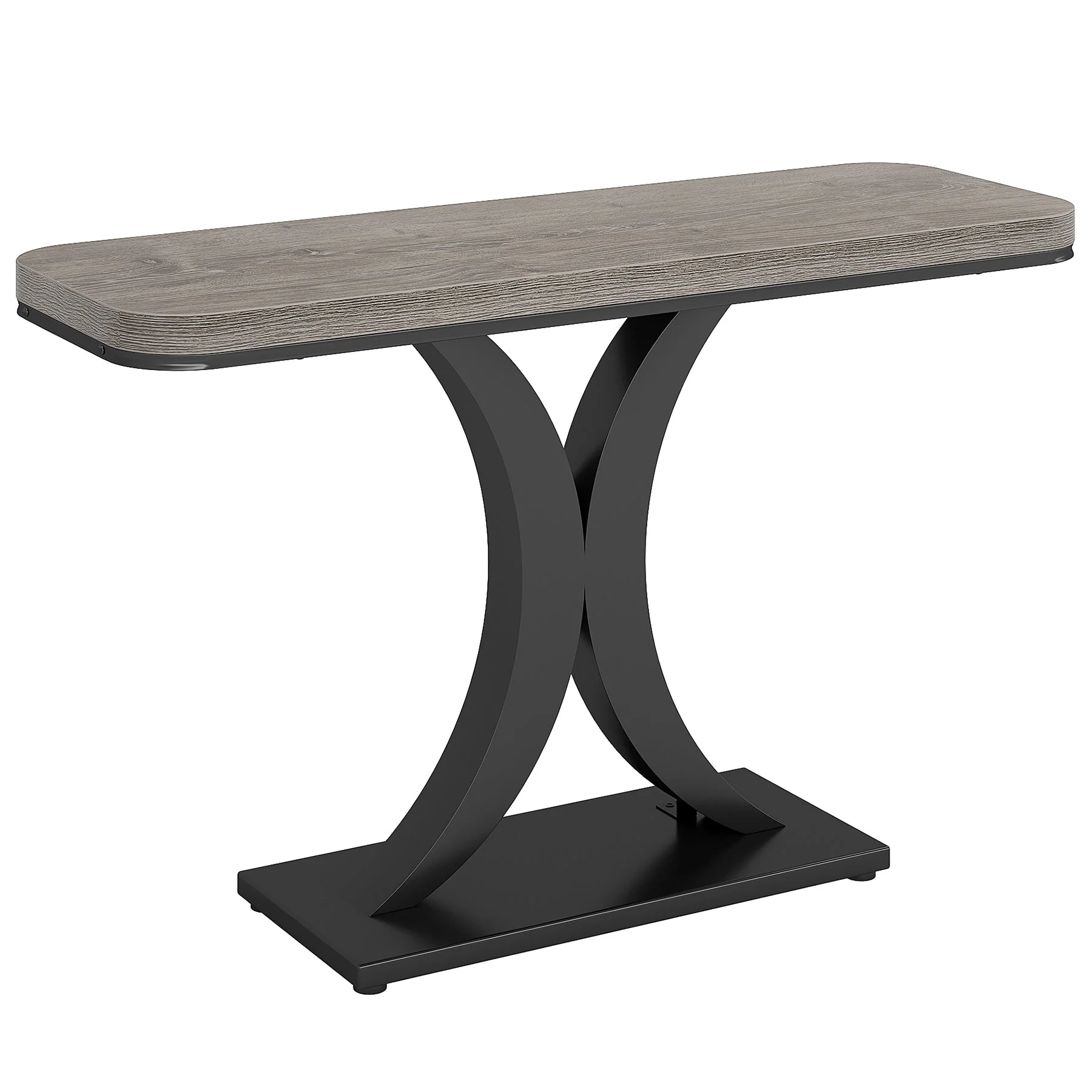 40" Console Table, Narrow Entryway Foyer Table with Geometric Base - Image 12