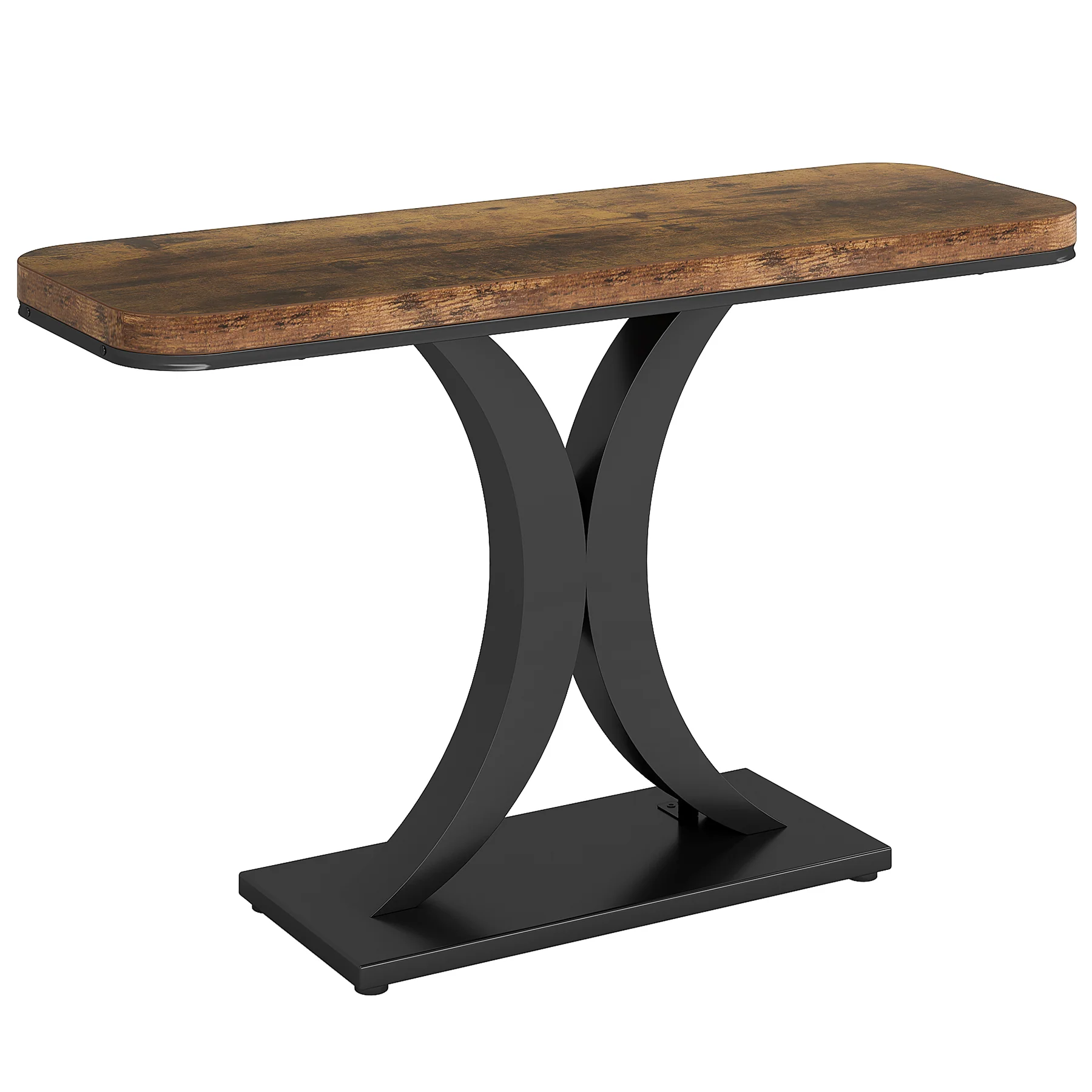 40" Console Table, Narrow Entryway Foyer Table with Geometric Base - Image 9