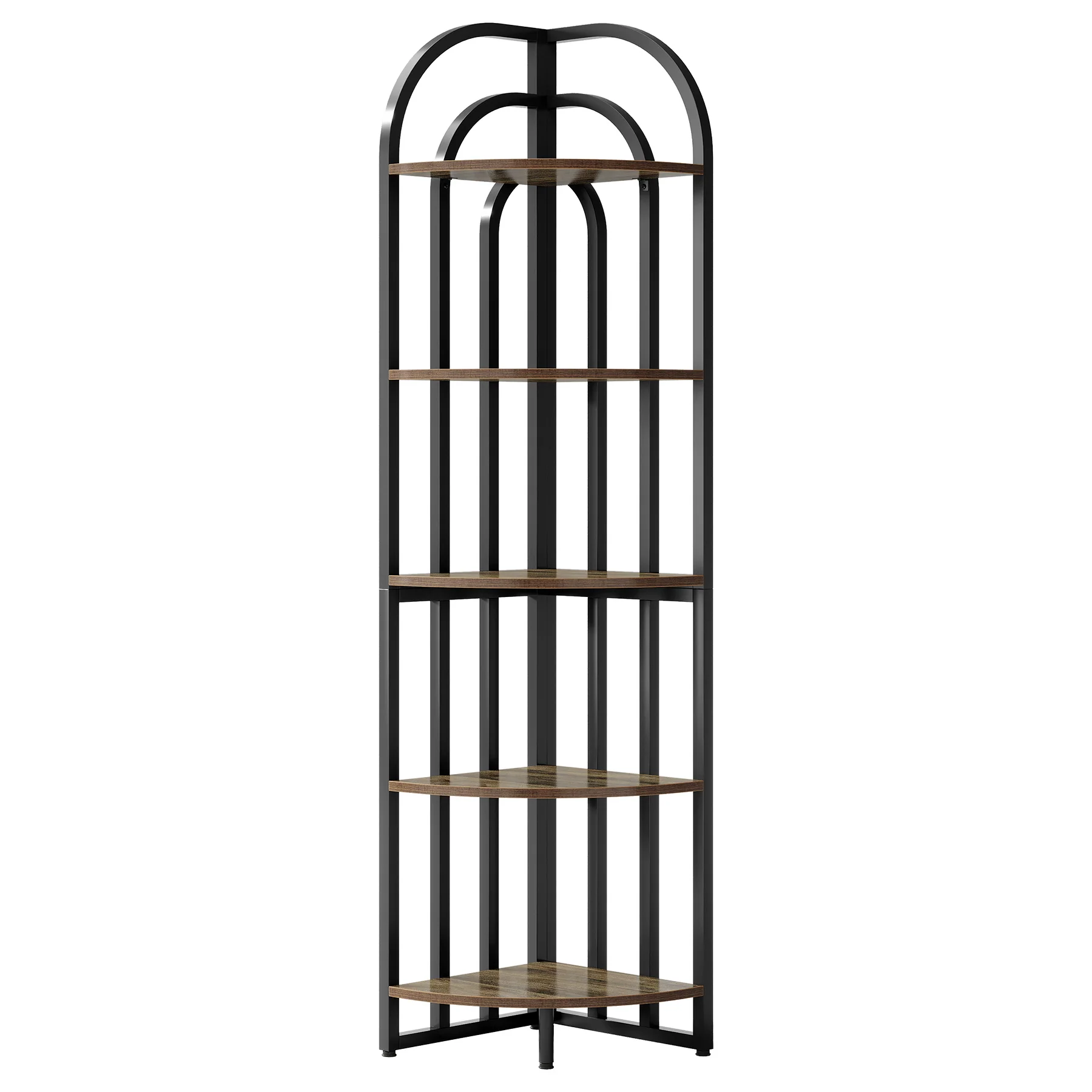 5-Tier Corner Shelf, 71" Tall Corner Bookshelf Display Rack - Image 8