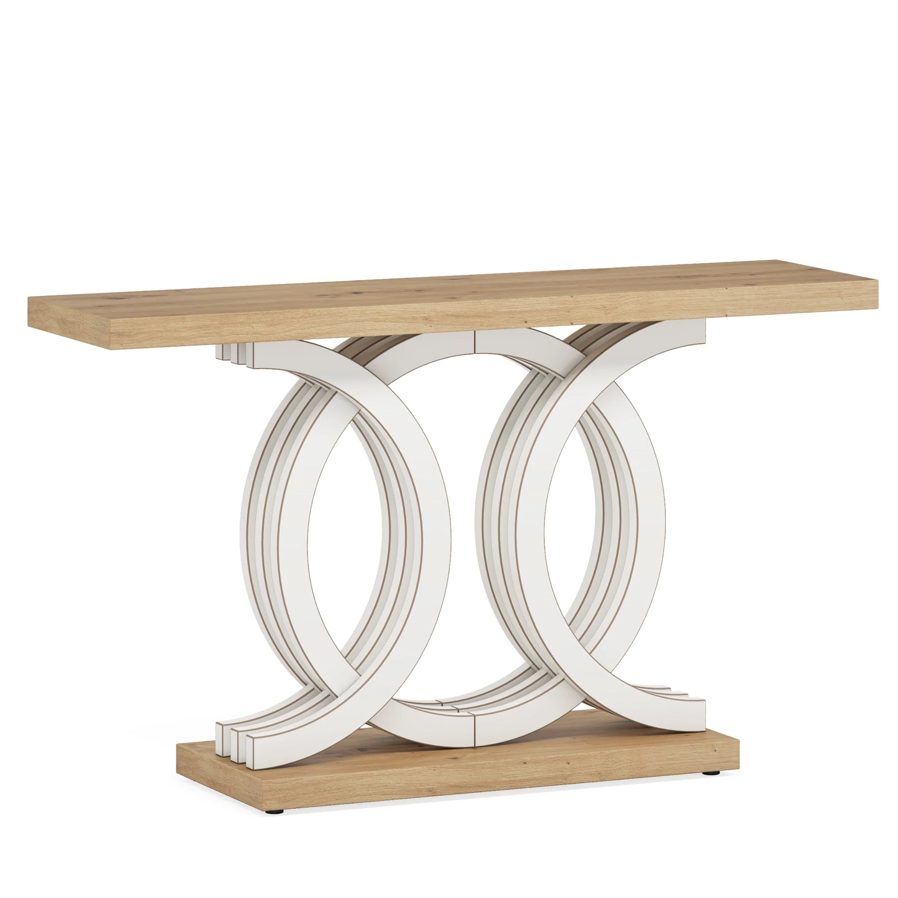 Farmhouse Console Table, 55" Hallway Sofa Table With Geometric Base - Image 10