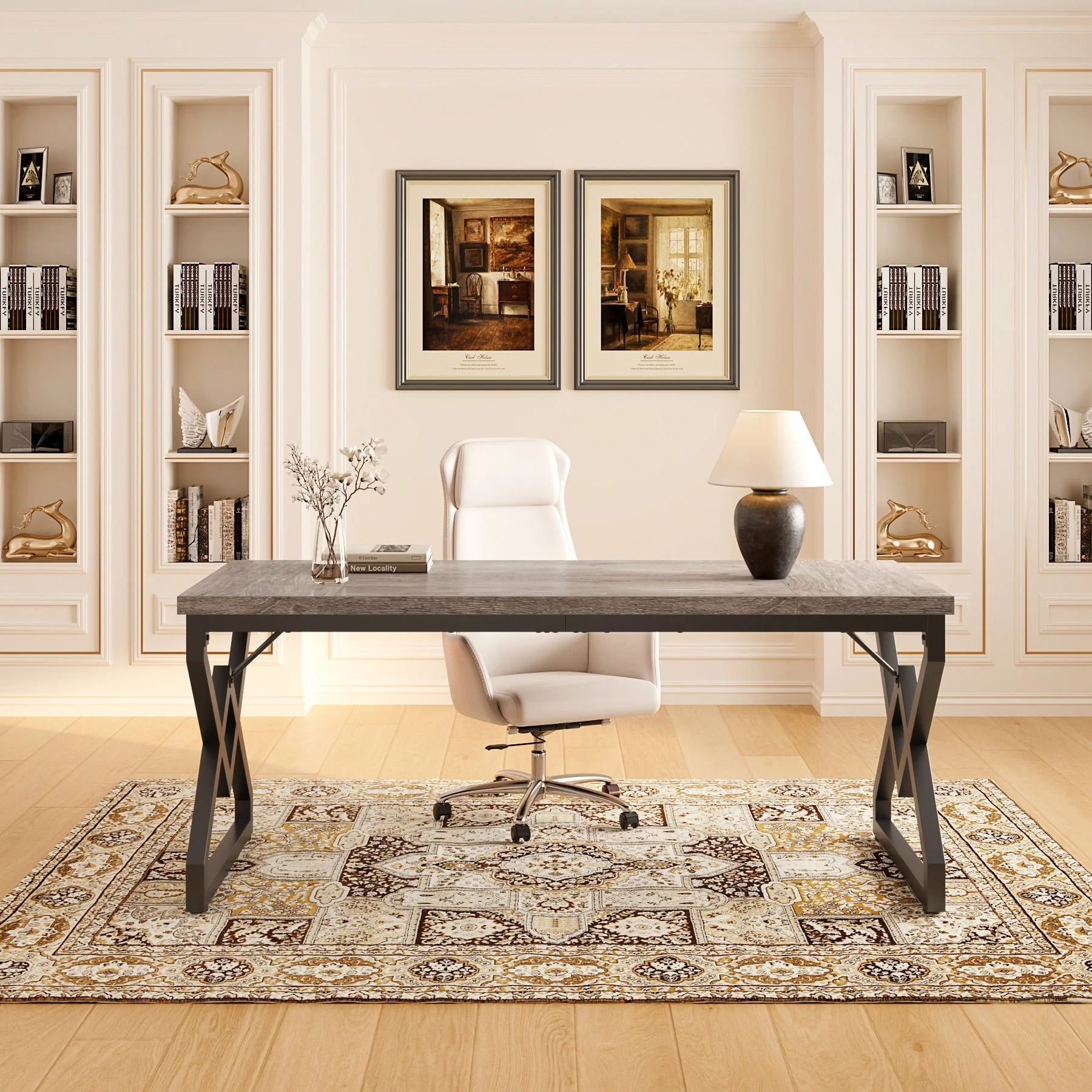 63" Executive Desk, Large Computer Desk for Home Office - Image 6