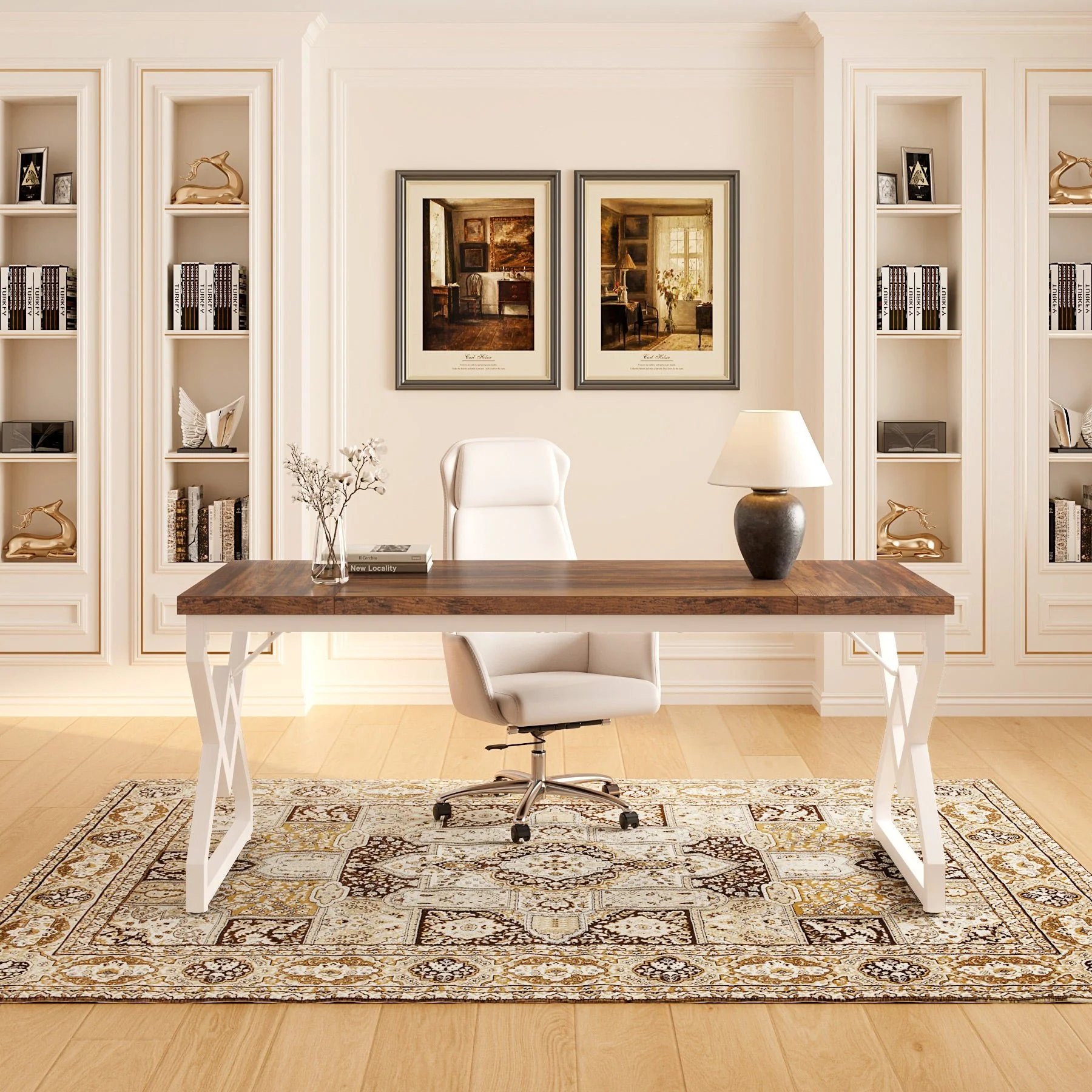 63" Executive Desk, Large Computer Desk for Home Office - Image 8