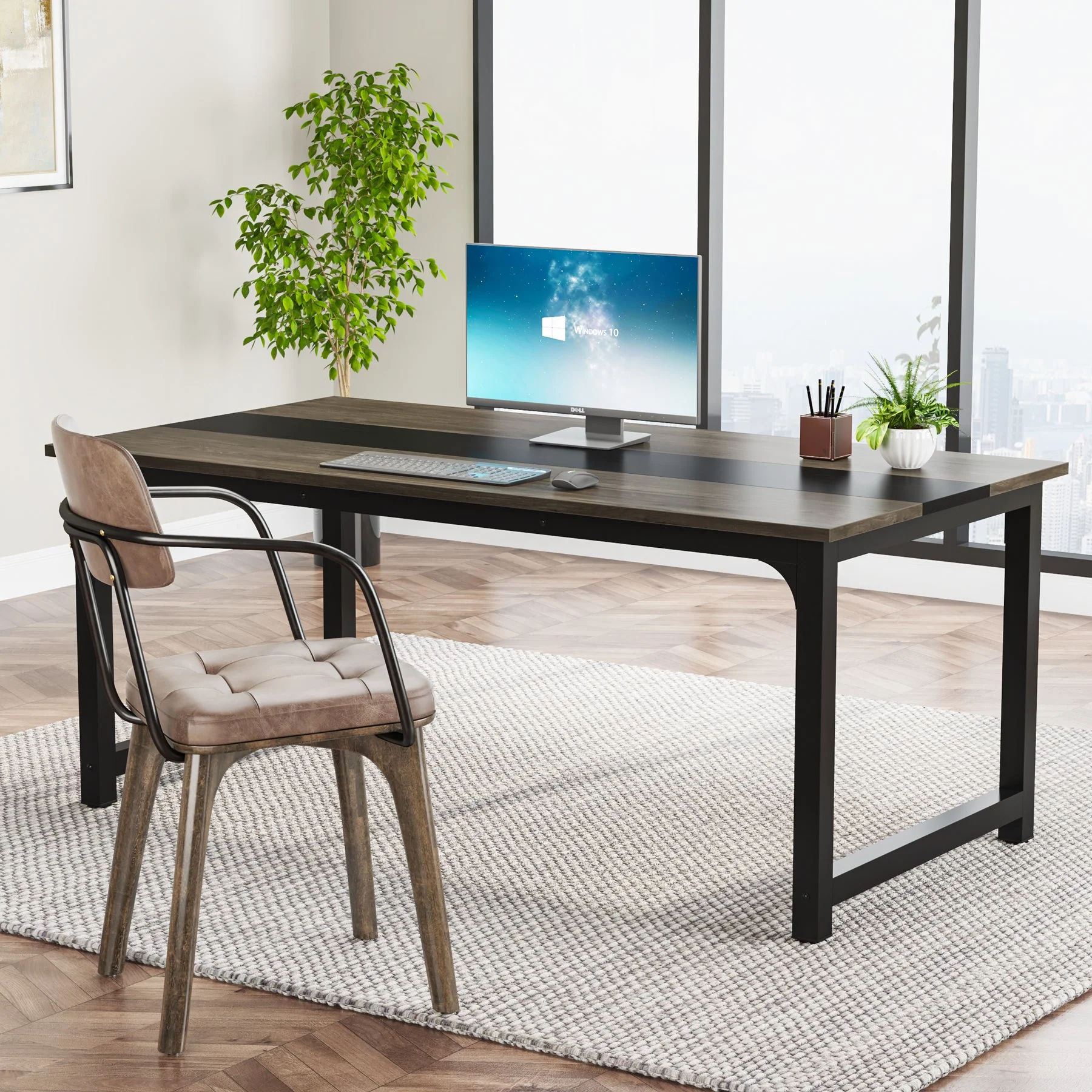 Simple Conference Table, Rectangular Meeting Table Computer Desk - Image 16
