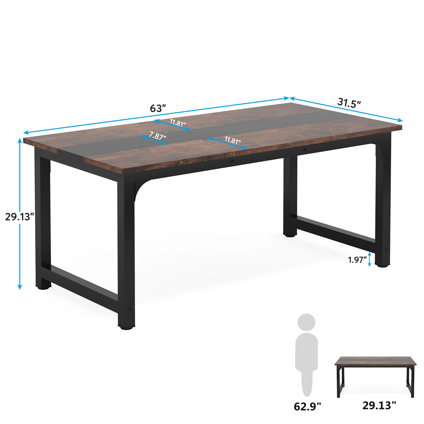 Simple Conference Table, Rectangular Meeting Table Computer Desk - Image 20