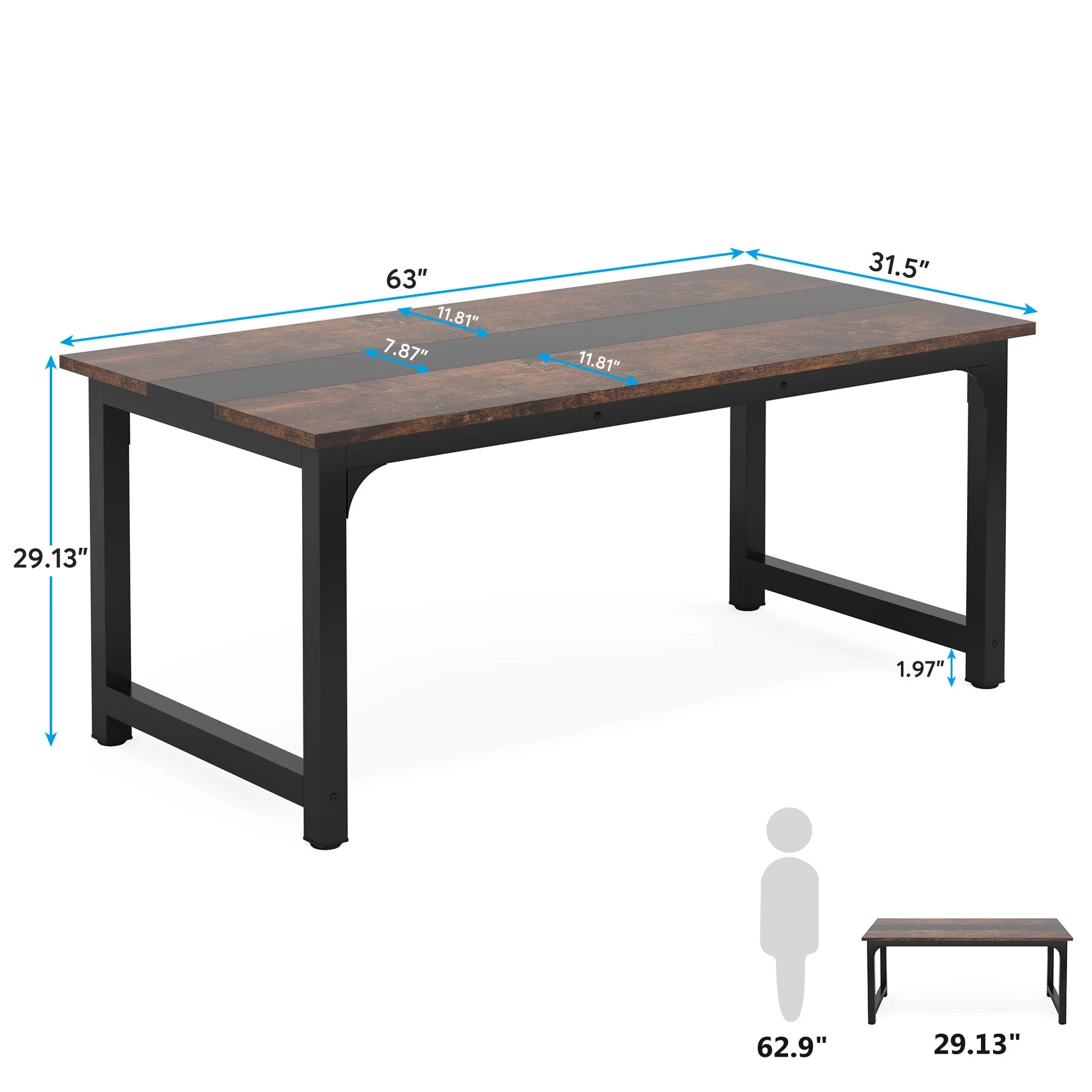 Simple Conference Table, Rectangular Meeting Table Computer Desk - Image 26