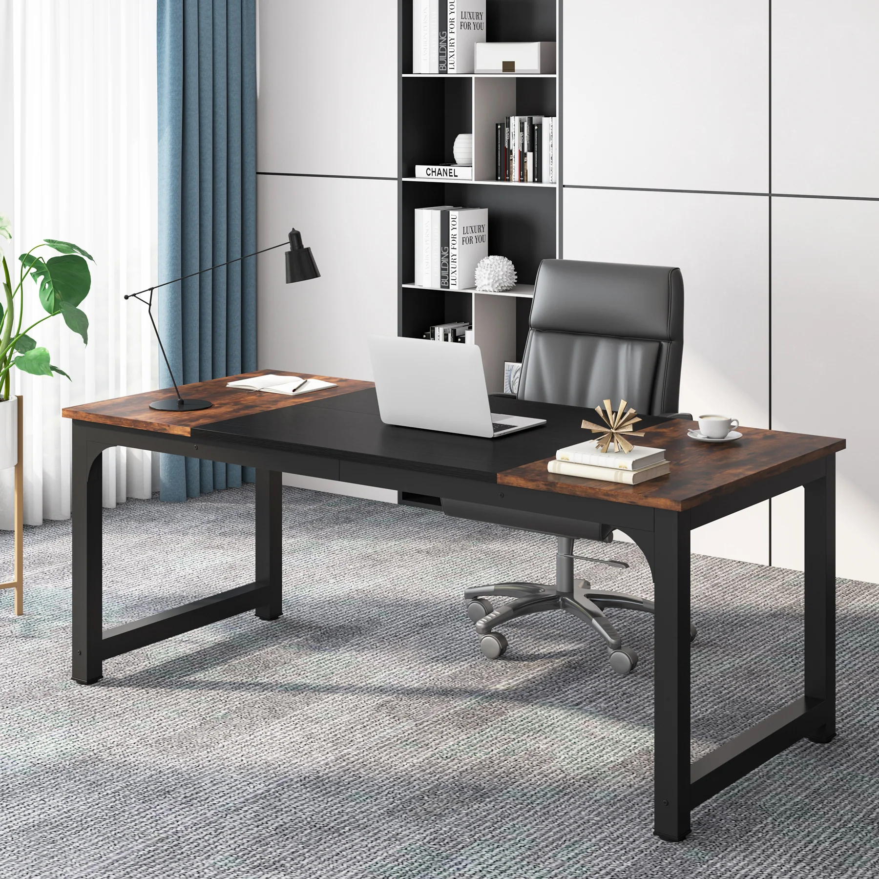 Simple Conference Table, Rectangular Meeting Table Computer Desk - Image 3