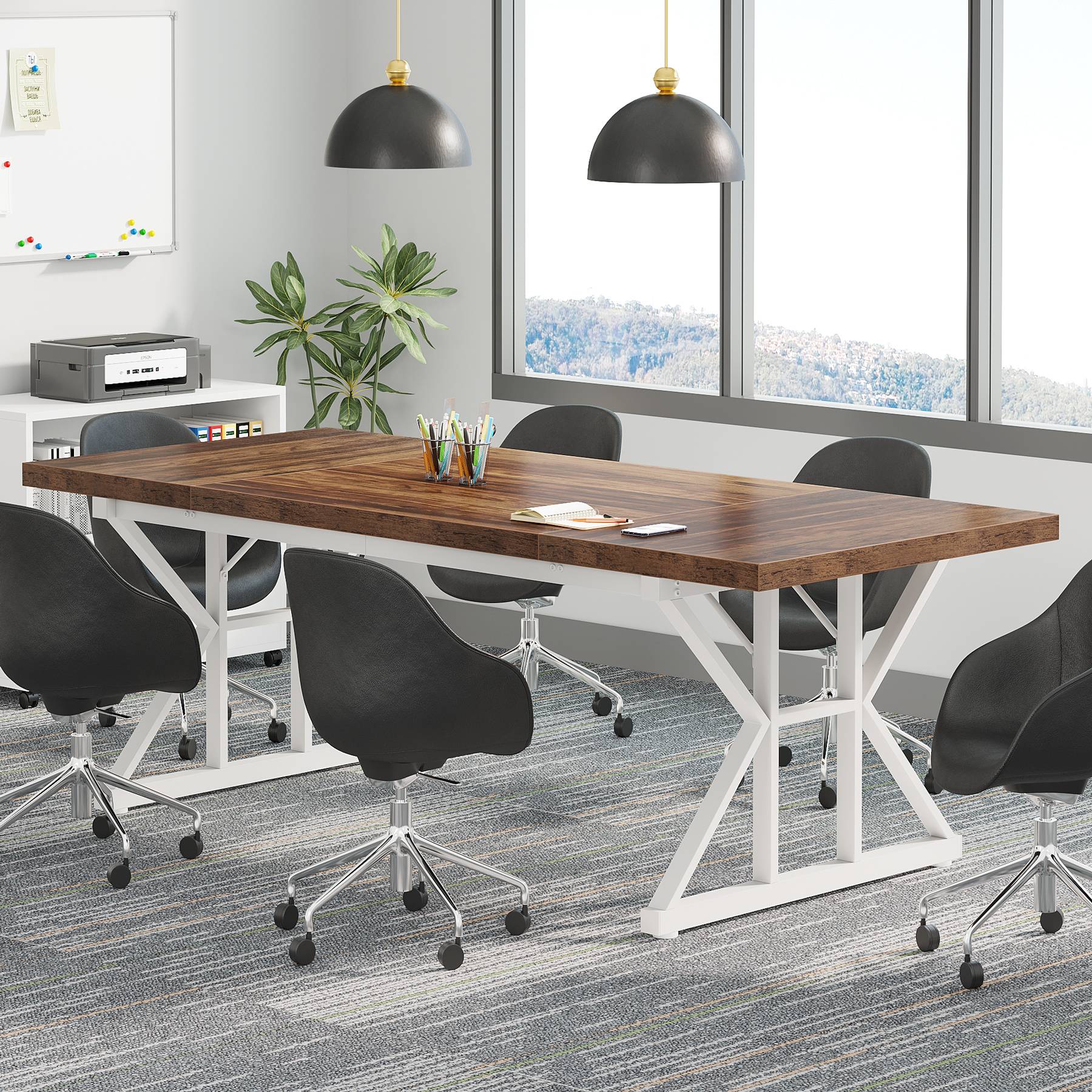 6FT Conference Table, Rectangle Meeting Room Table Executive Desk - Image 3