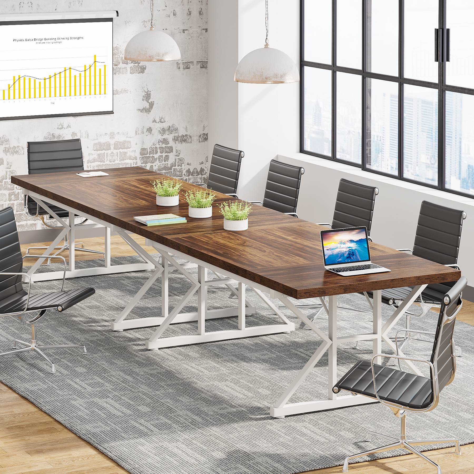 6FT Conference Table, Rectangle Meeting Room Table Executive Desk - Image 5