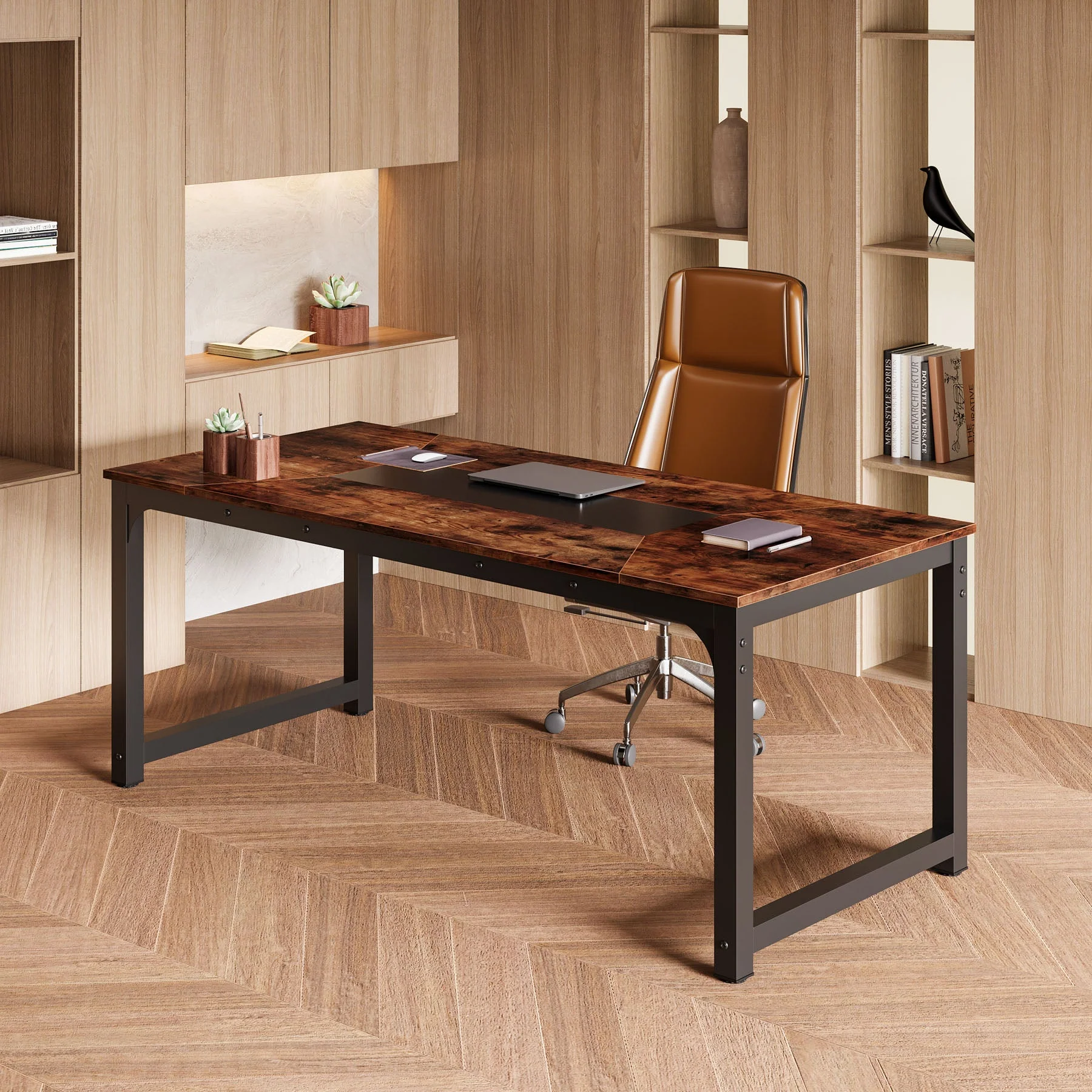 Rectangular Conference Table, 6FT Meeting Seminar Table Computer Desk - Image 7