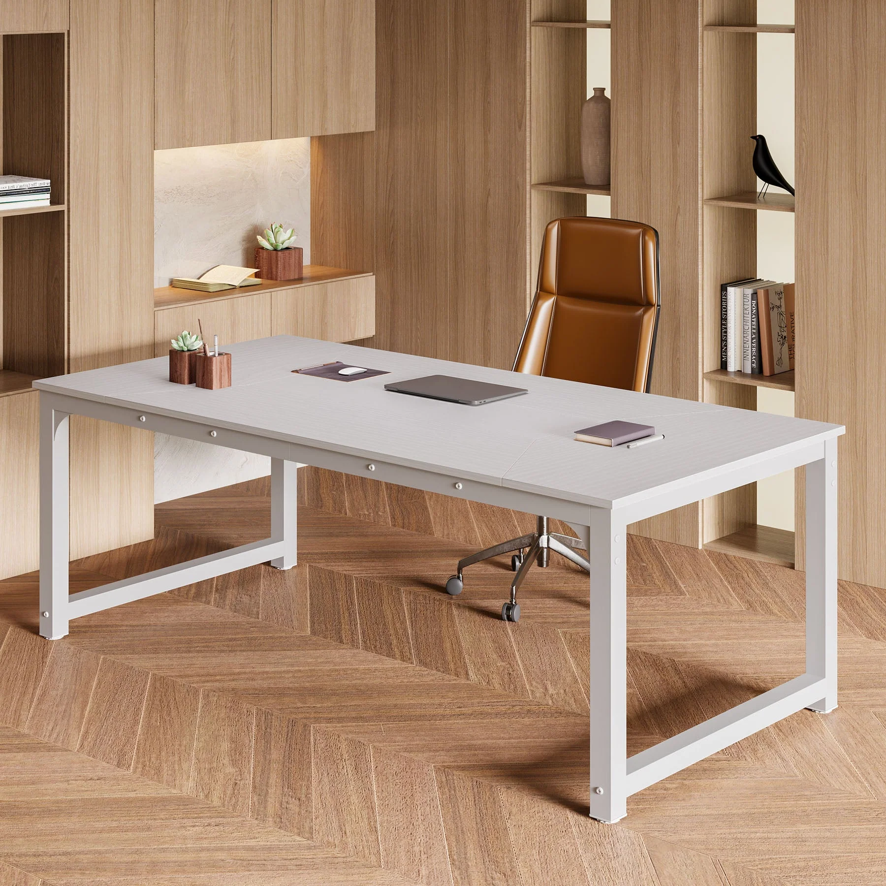 Rectangular Conference Table, 6FT Meeting Seminar Table Computer Desk - Image 9