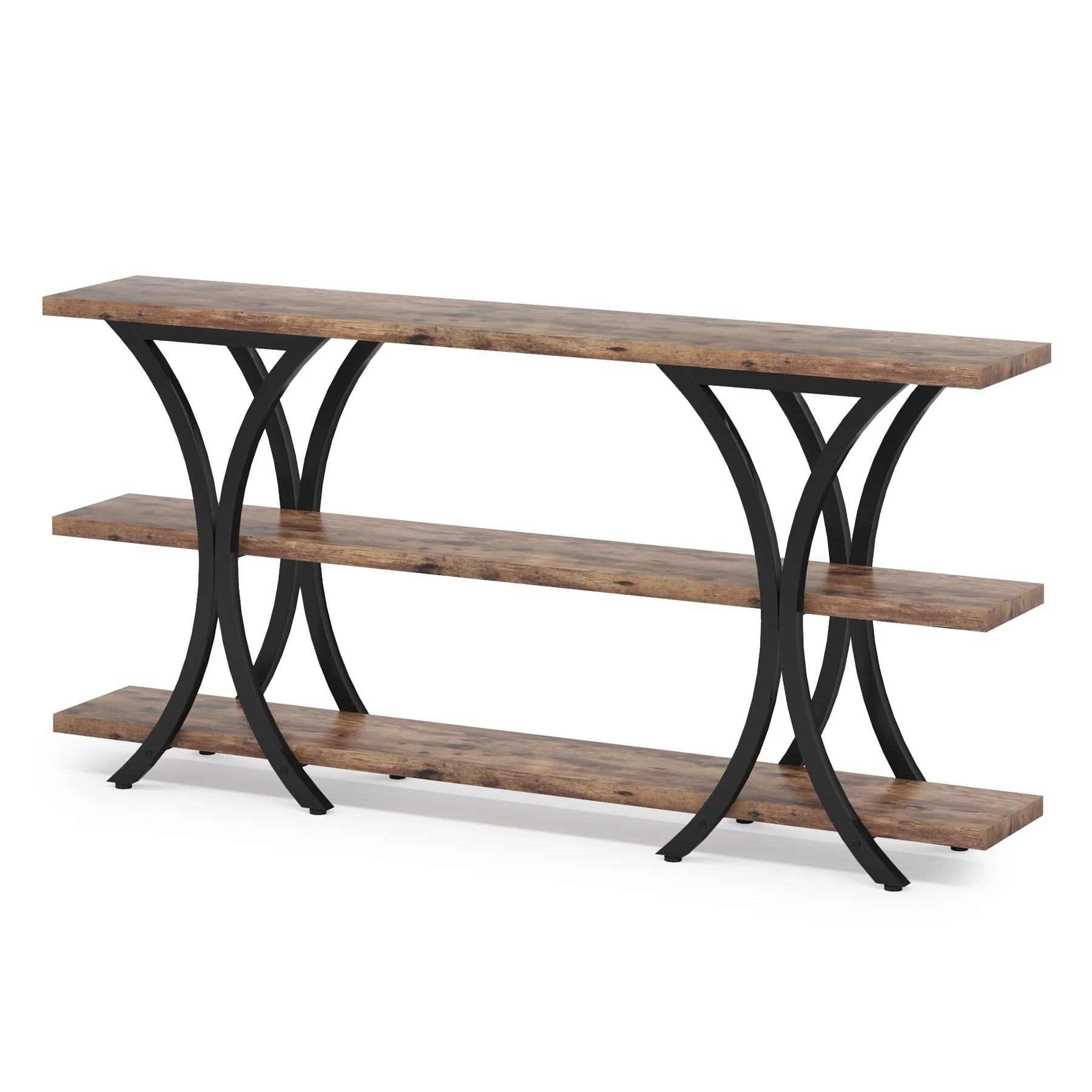 70.8" Console Table, Industrial Entryway Sofa Table with 3-Tier Shelves - Image 7