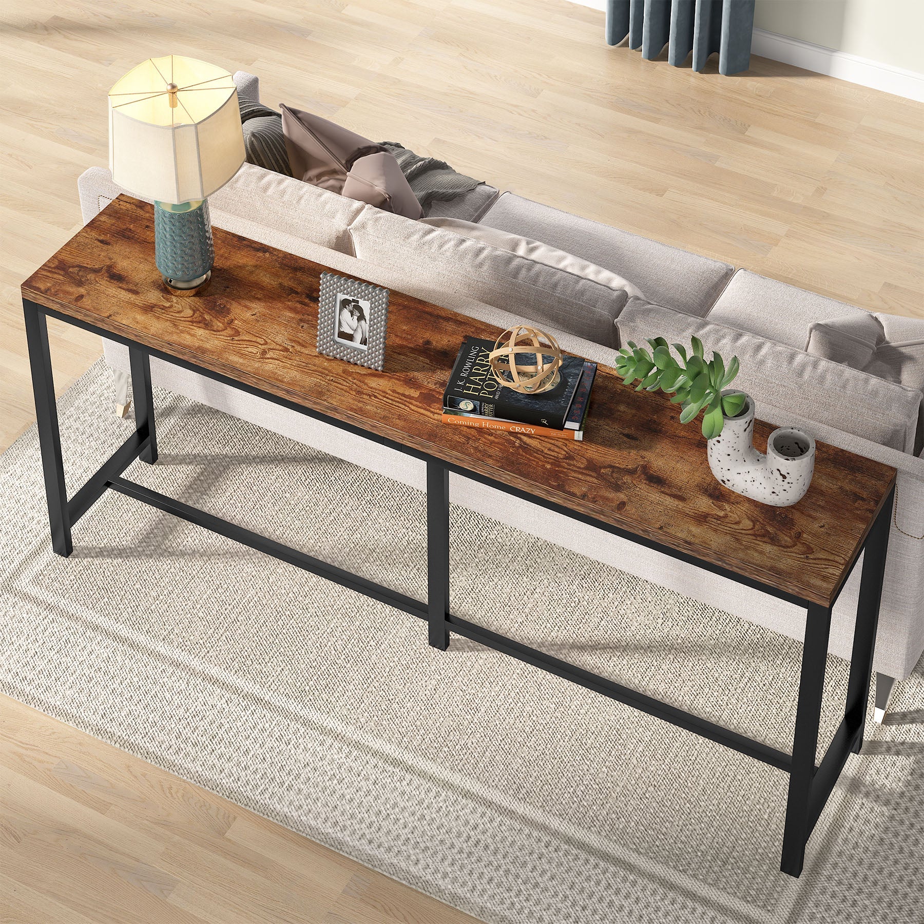 70.9 Inch Console Table, Skinny Long Entryway Table Sofa Table - Image 6