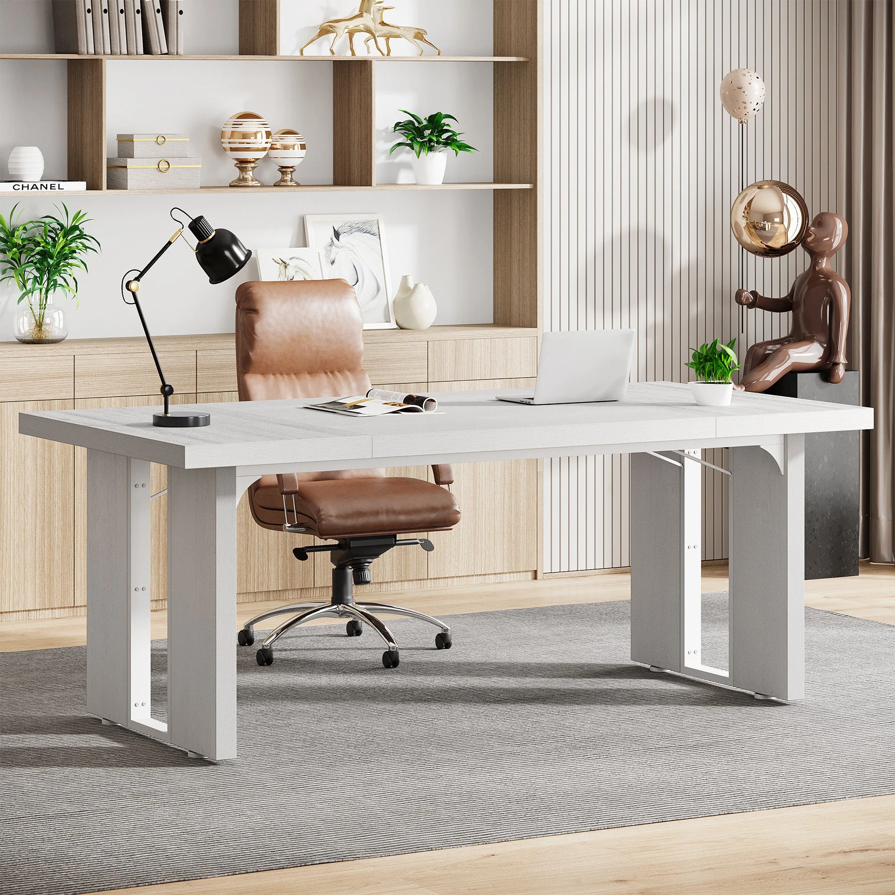 Simple Executive Desk, 70.9" Computer Desk Meeting Table for Home Office - Image 9