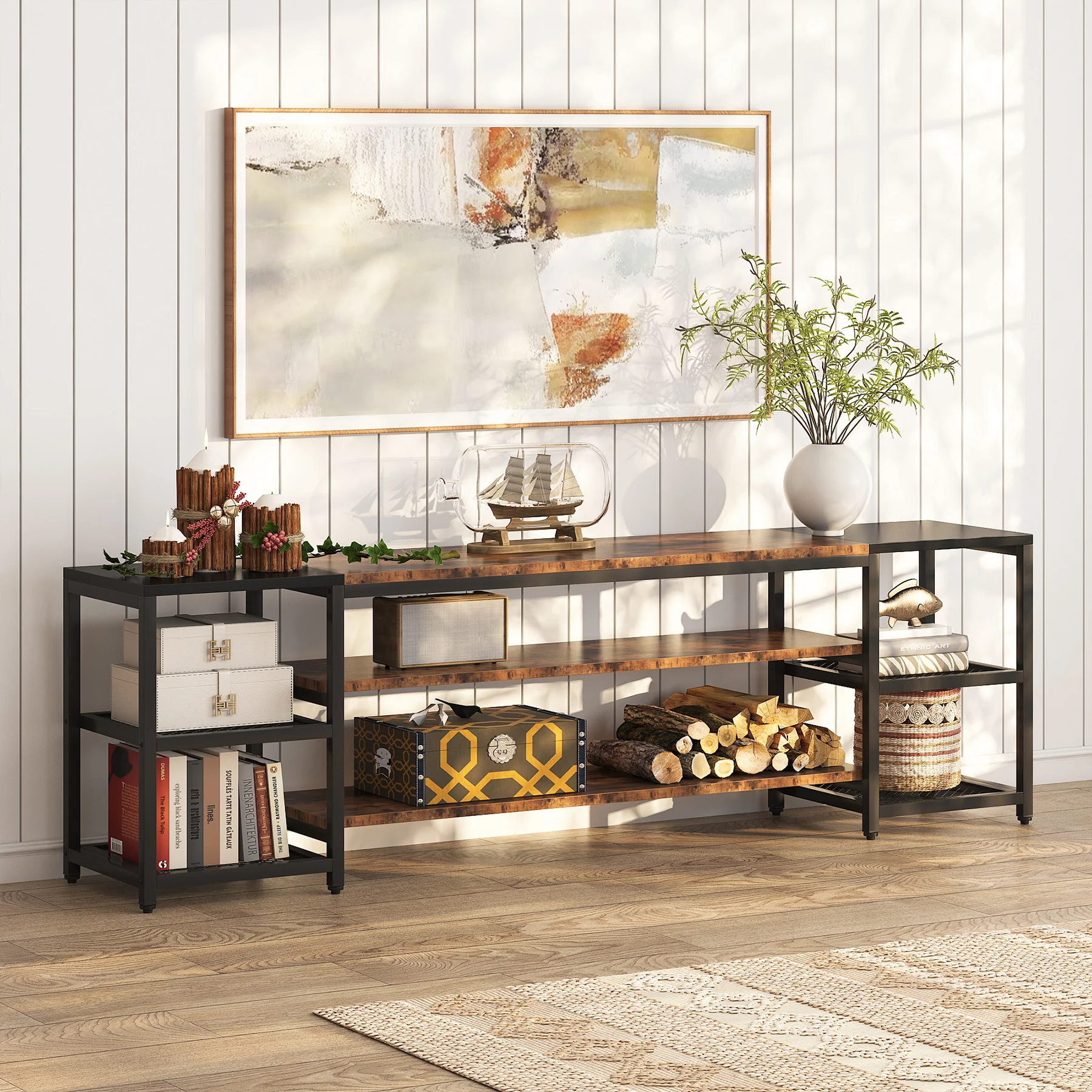 78.7" TV Stand, 3-Tier Media Entertainment Center for TV up to 85" - Image 3