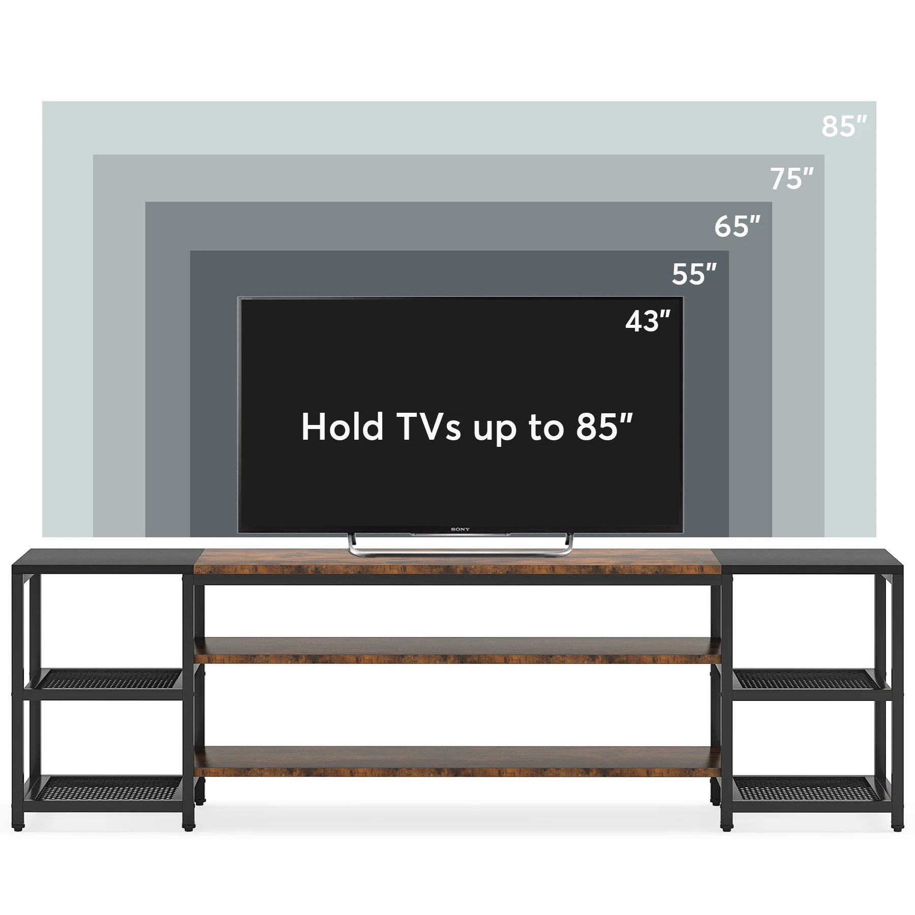 78.7" TV Stand, 3-Tier Media Entertainment Center for TV up to 85" - Image 5