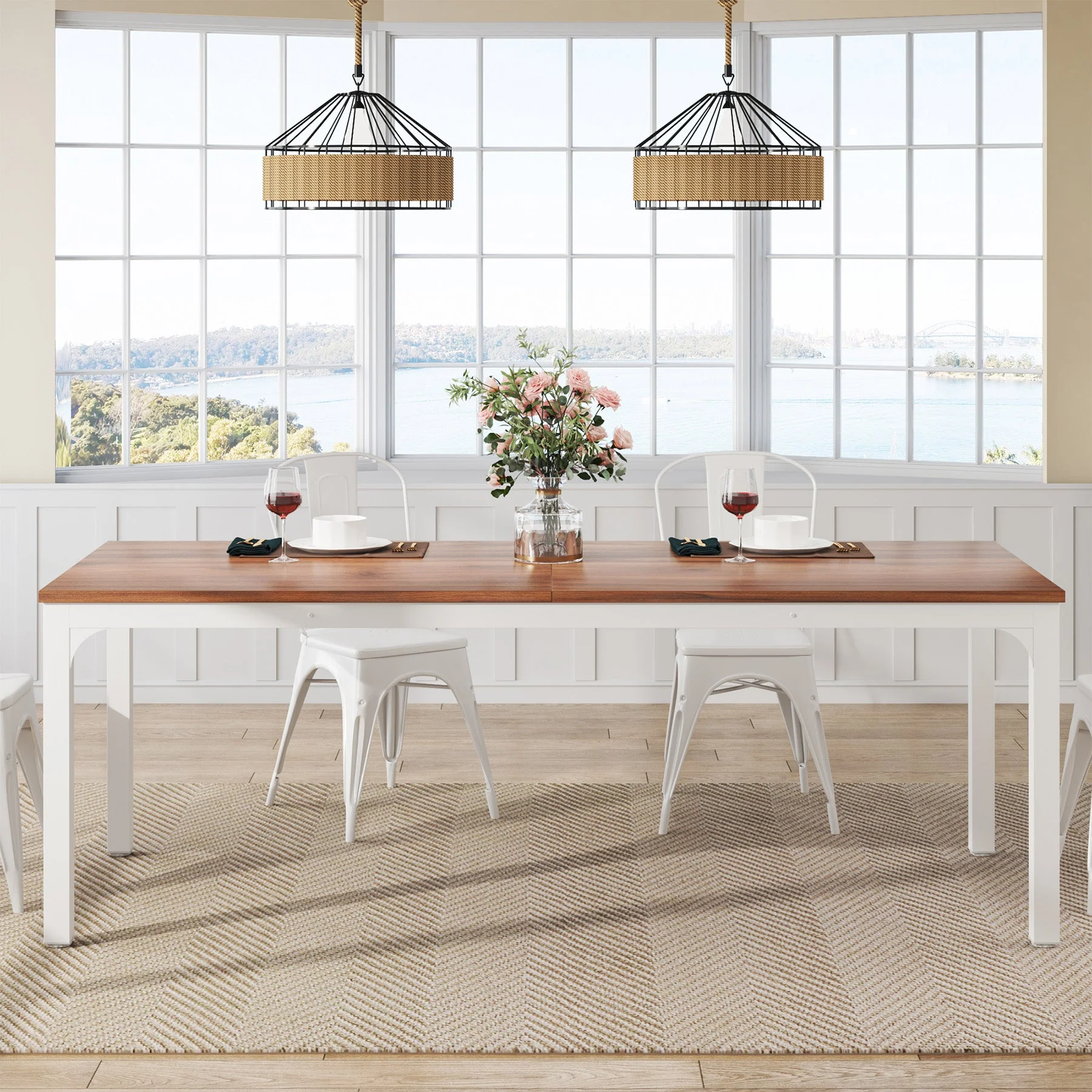 Rectangular Dining Table, 78 inch Long Kitchen Table for 6-8 People - Image 19