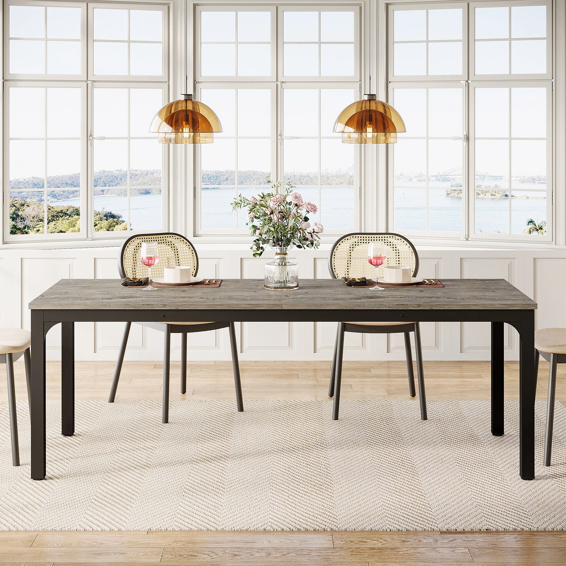 Rectangular Dining Table, 78 inch Long Kitchen Table for 6-8 People - Image 23