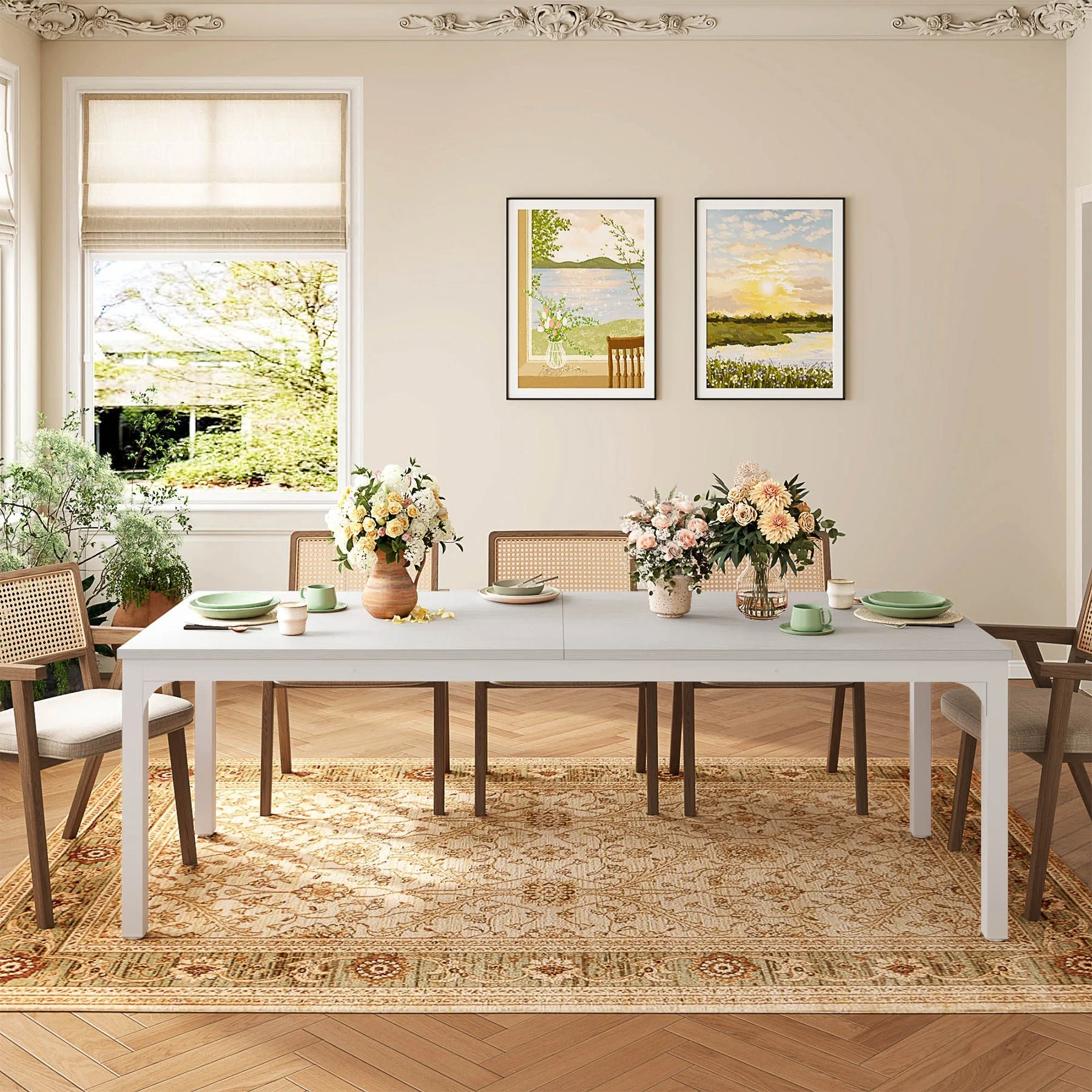 Rectangular Dining Table, 78 inch Long Kitchen Table for 6-8 People - Image 7