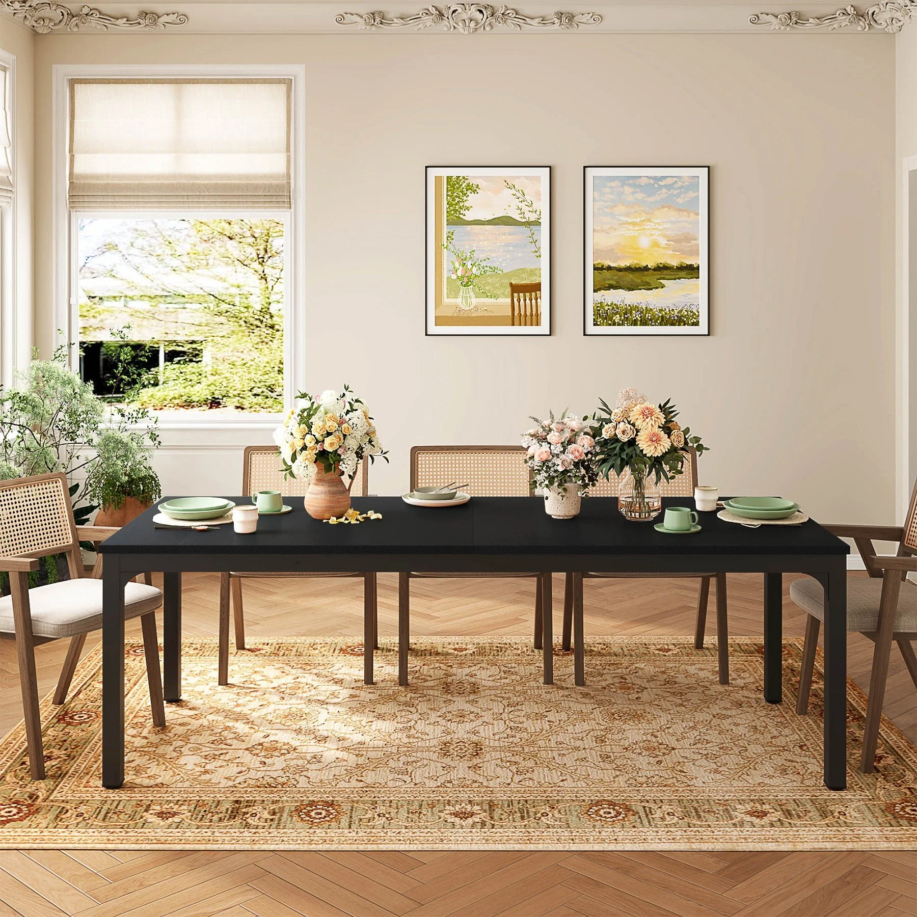 Rectangular Dining Table, 78 inch Long Kitchen Table for 6-8 People - Image 9