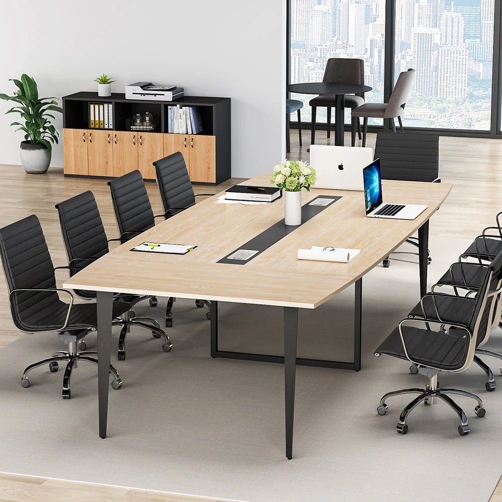 6FT / 8FT Conference Table, Modern Boat Shaped Meeting Table - Image 4