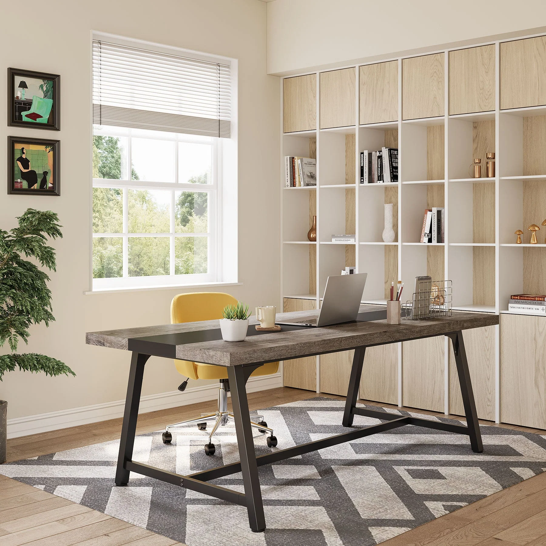 6FT Conference Table, 70.8” Executive Desk Office Computer Meeting Table - Image 7