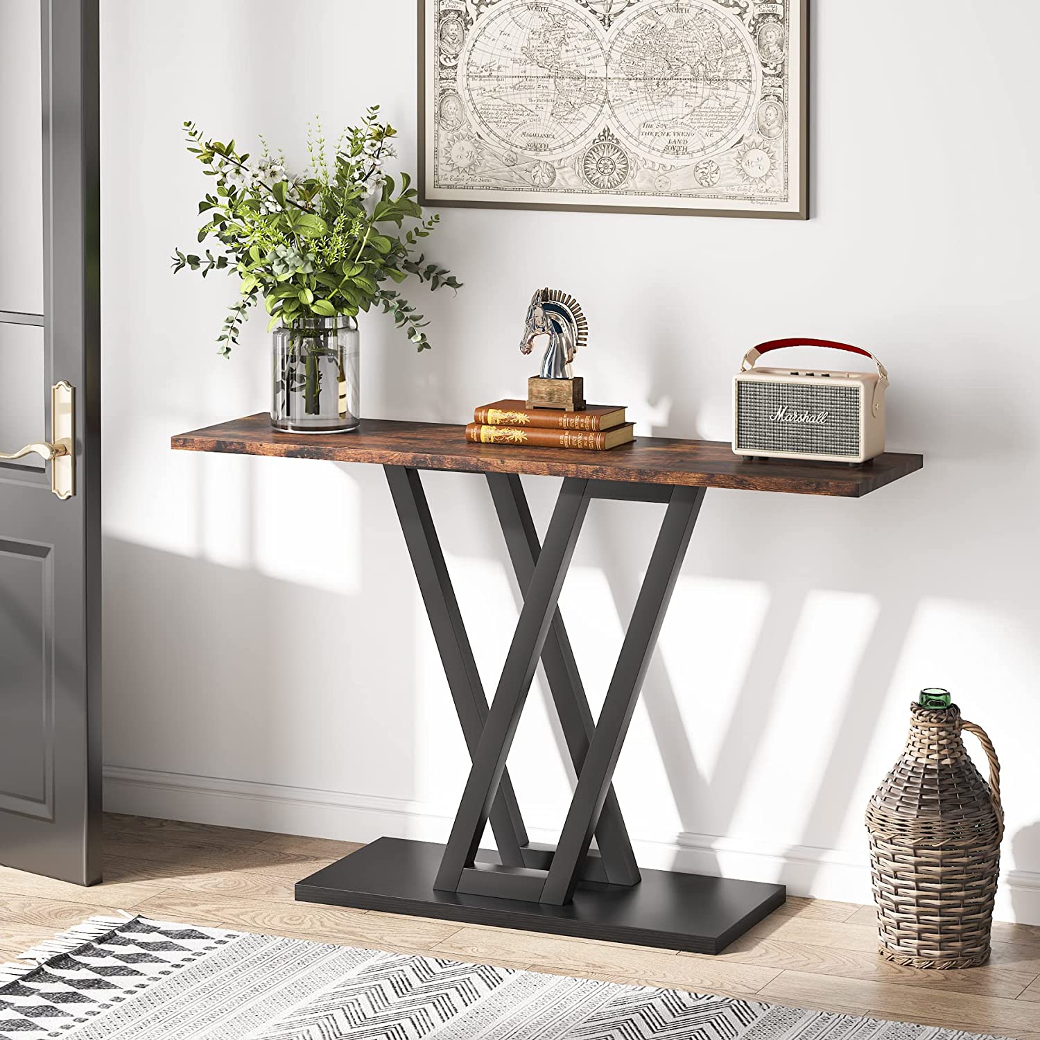 43 Inch Console Table, Industrial Entryway Hallway Table - Image 3