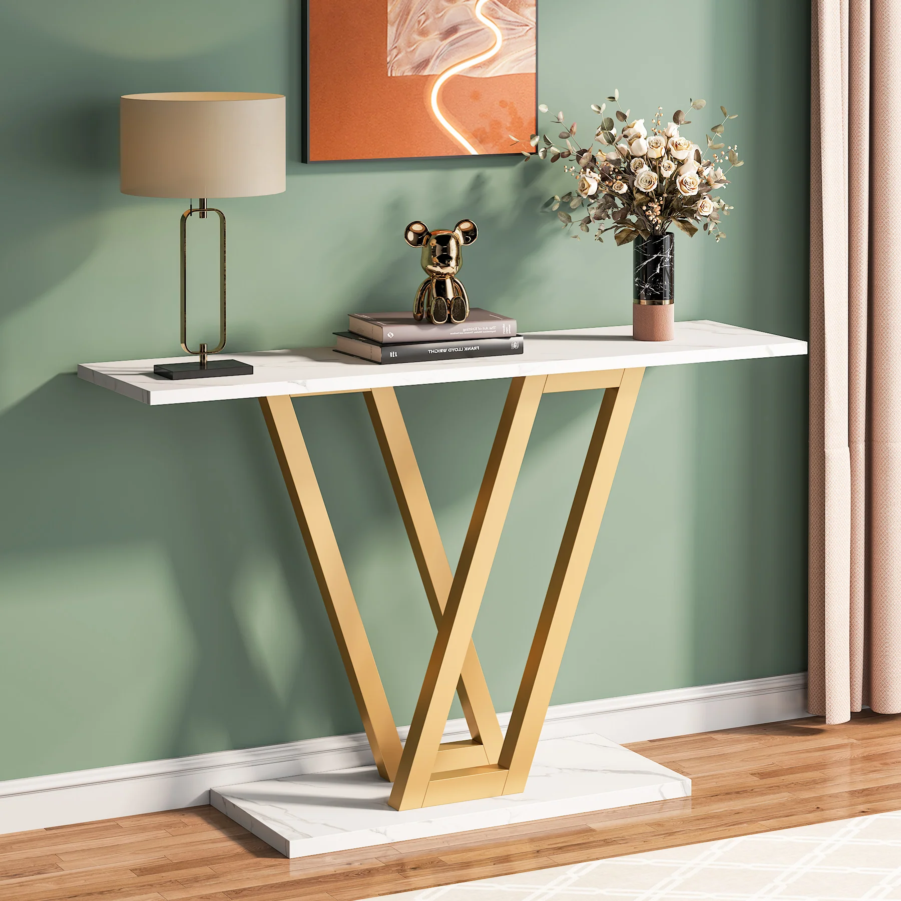 43 Inch Console Table, Industrial Entryway Hallway Table - Image 7