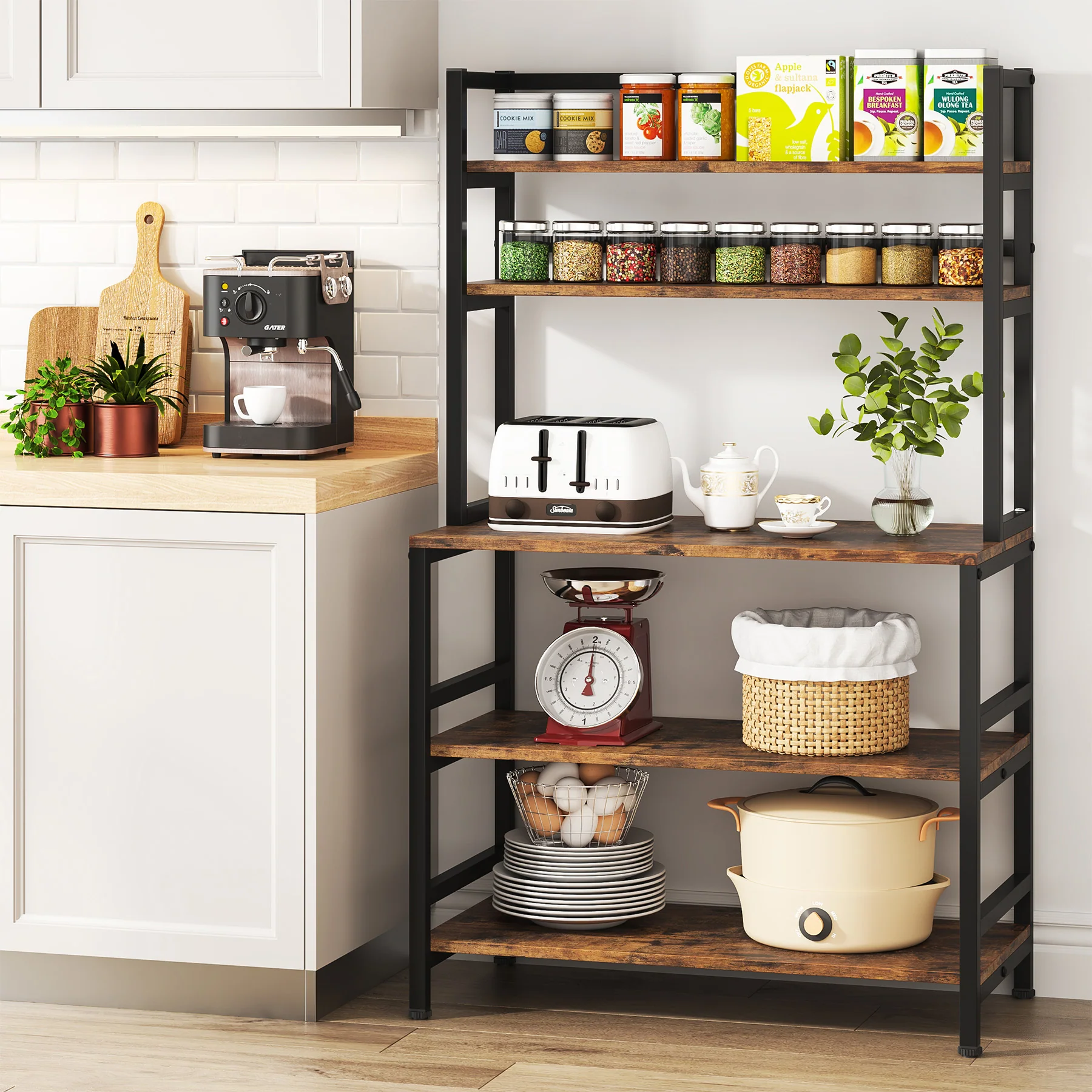 Industrial Kitchen Baker's Rack, 5-Tier Kitchen Utility Storage Shelf - Image 3