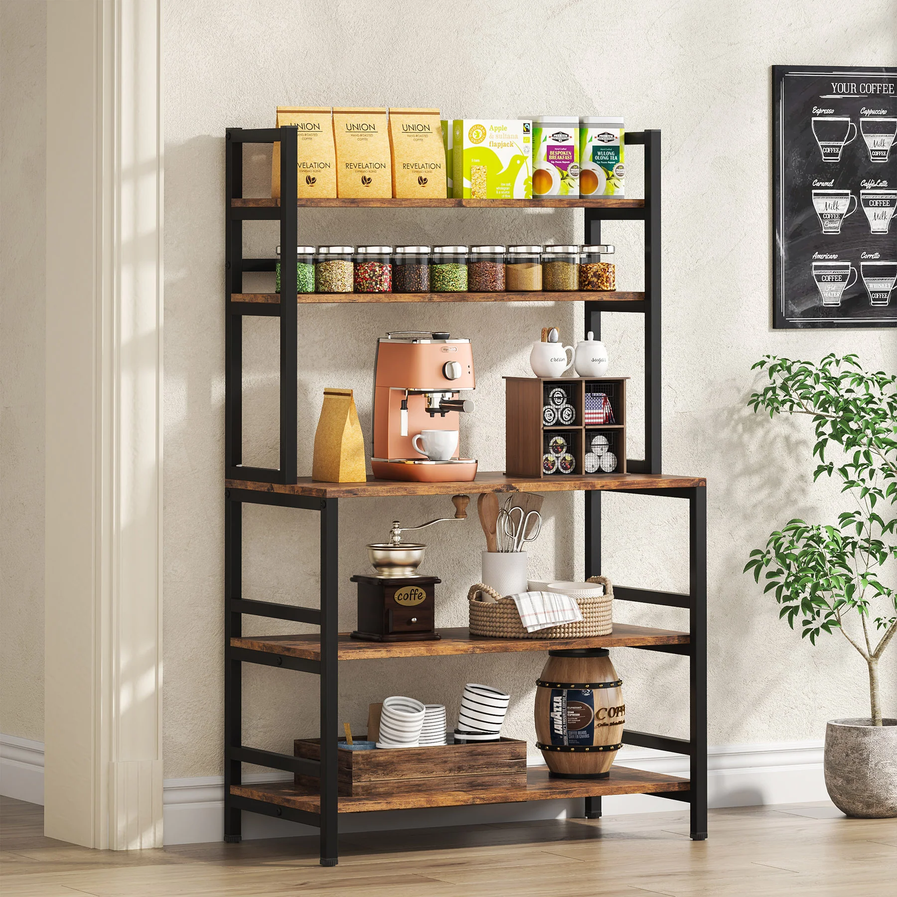 Industrial Kitchen Baker's Rack, 5-Tier Kitchen Utility Storage Shelf - Image 4