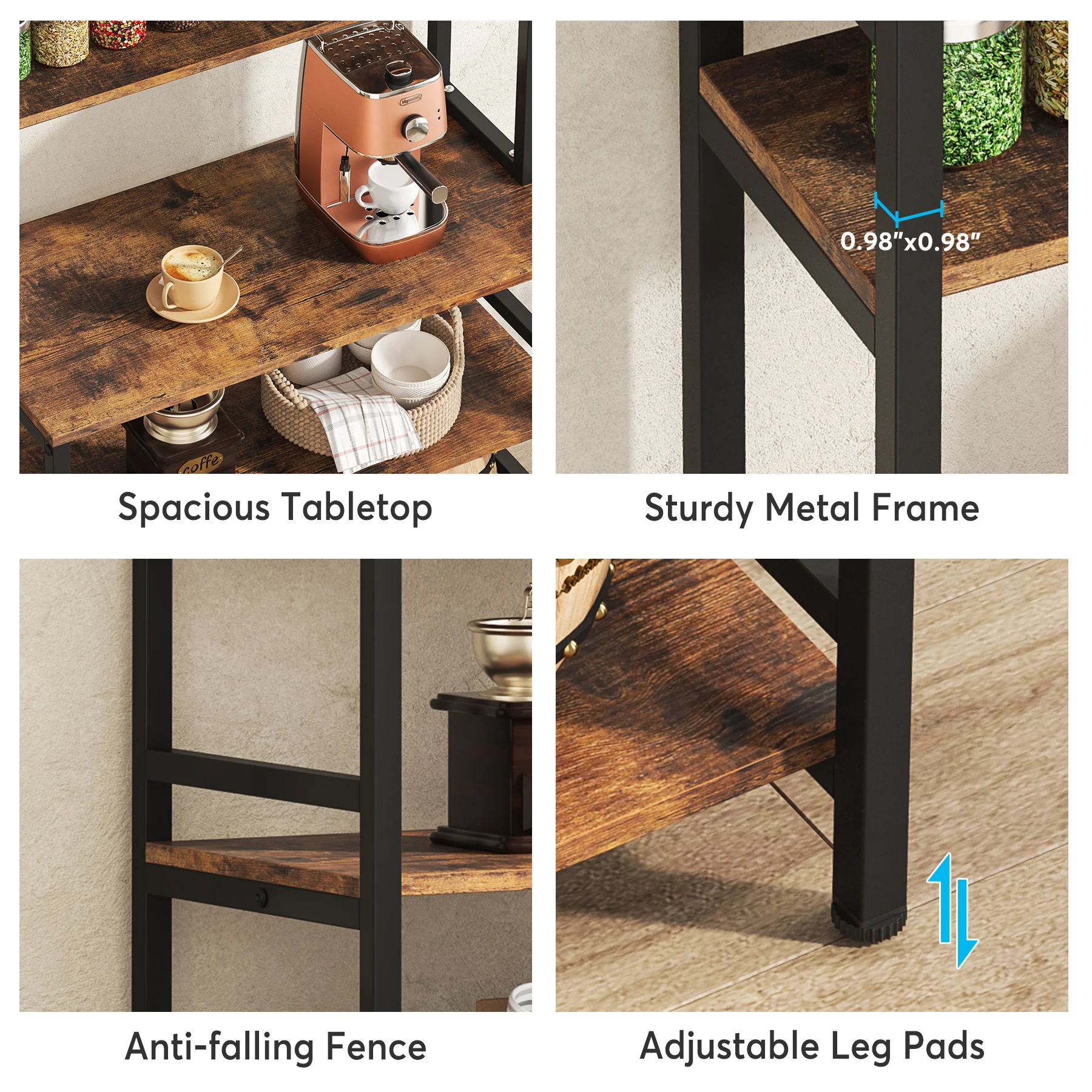 Industrial Kitchen Baker's Rack, 5-Tier Kitchen Utility Storage Shelf - Image 6