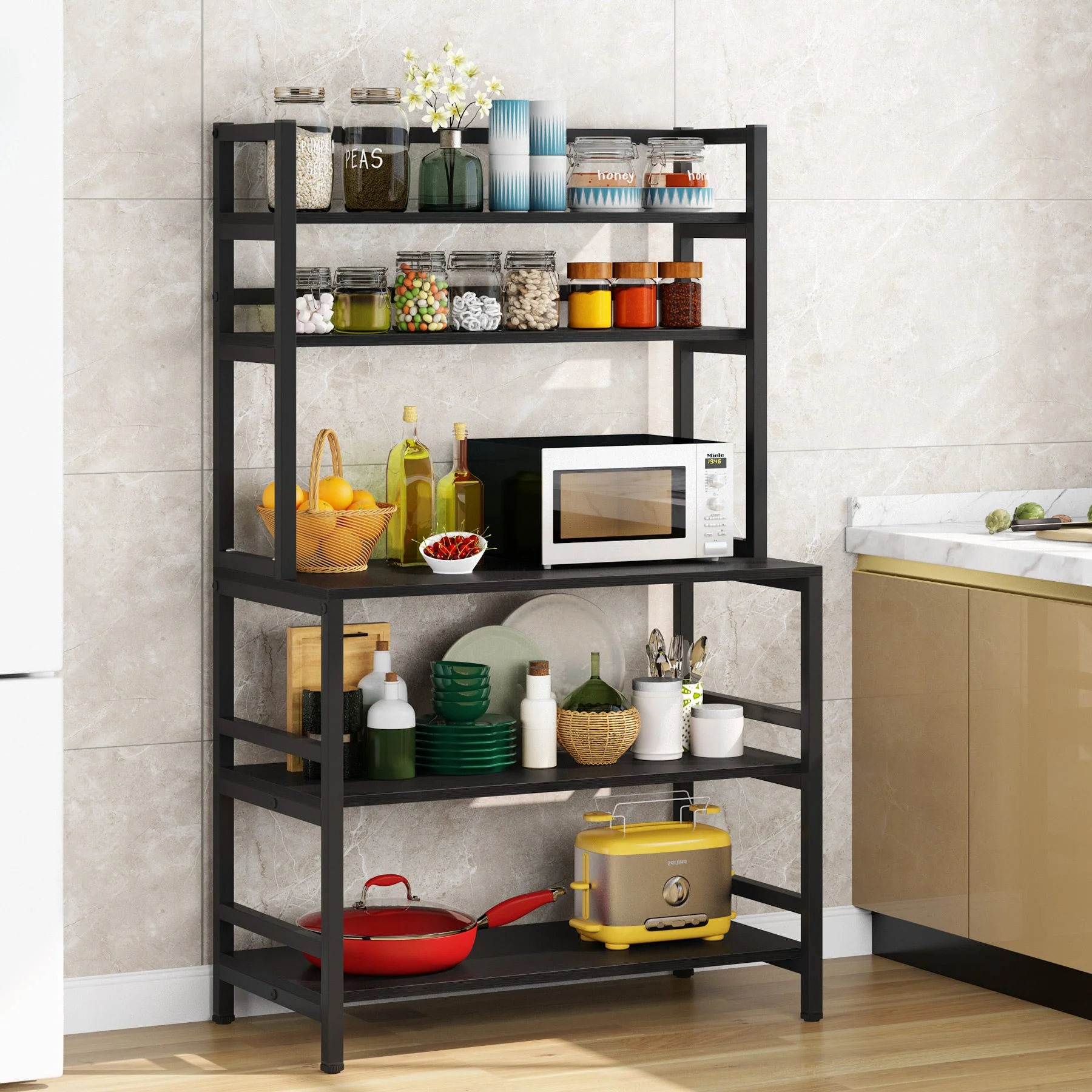 Industrial Kitchen Baker's Rack, 5-Tier Kitchen Utility Storage Shelf - Image 7