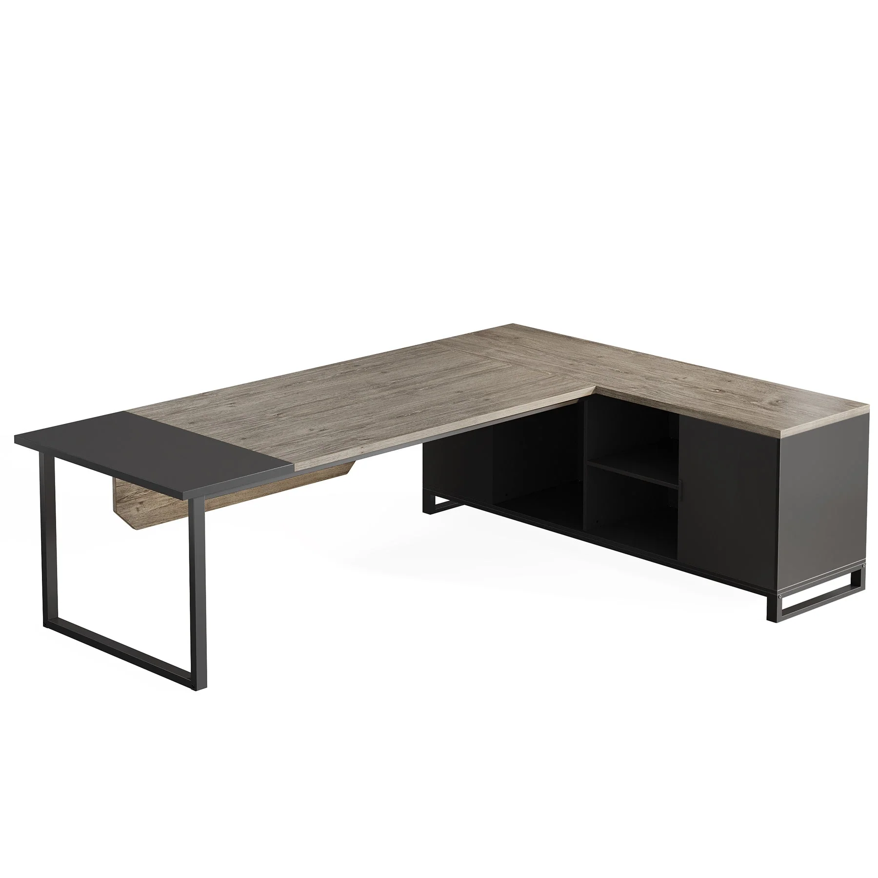 Large L-Shaped Desk, 70.87" Executive Desk with 55" File Cabinet - Image 9