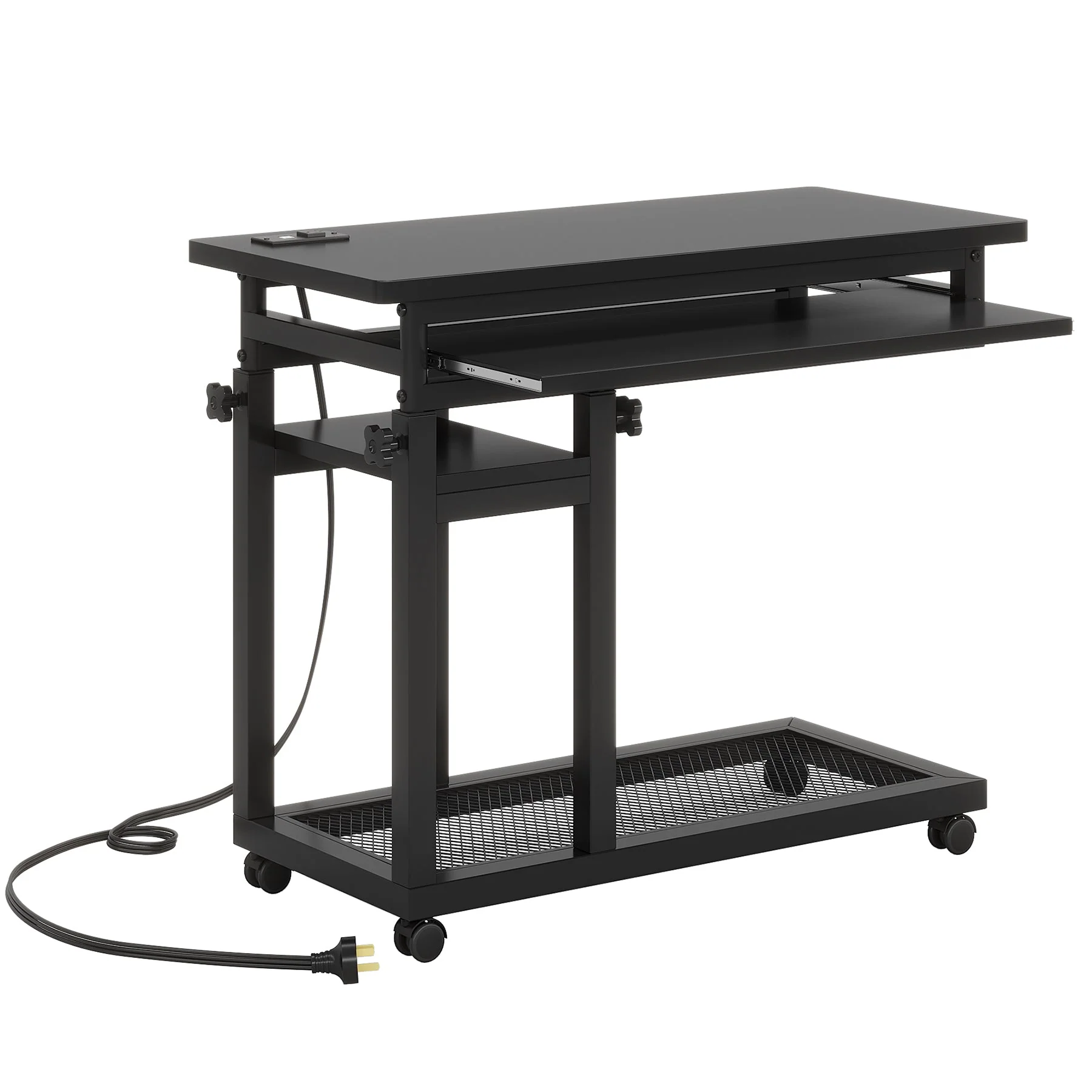 Mobile C Table, Portable Desk Side Table with Power Outlet - Image 9